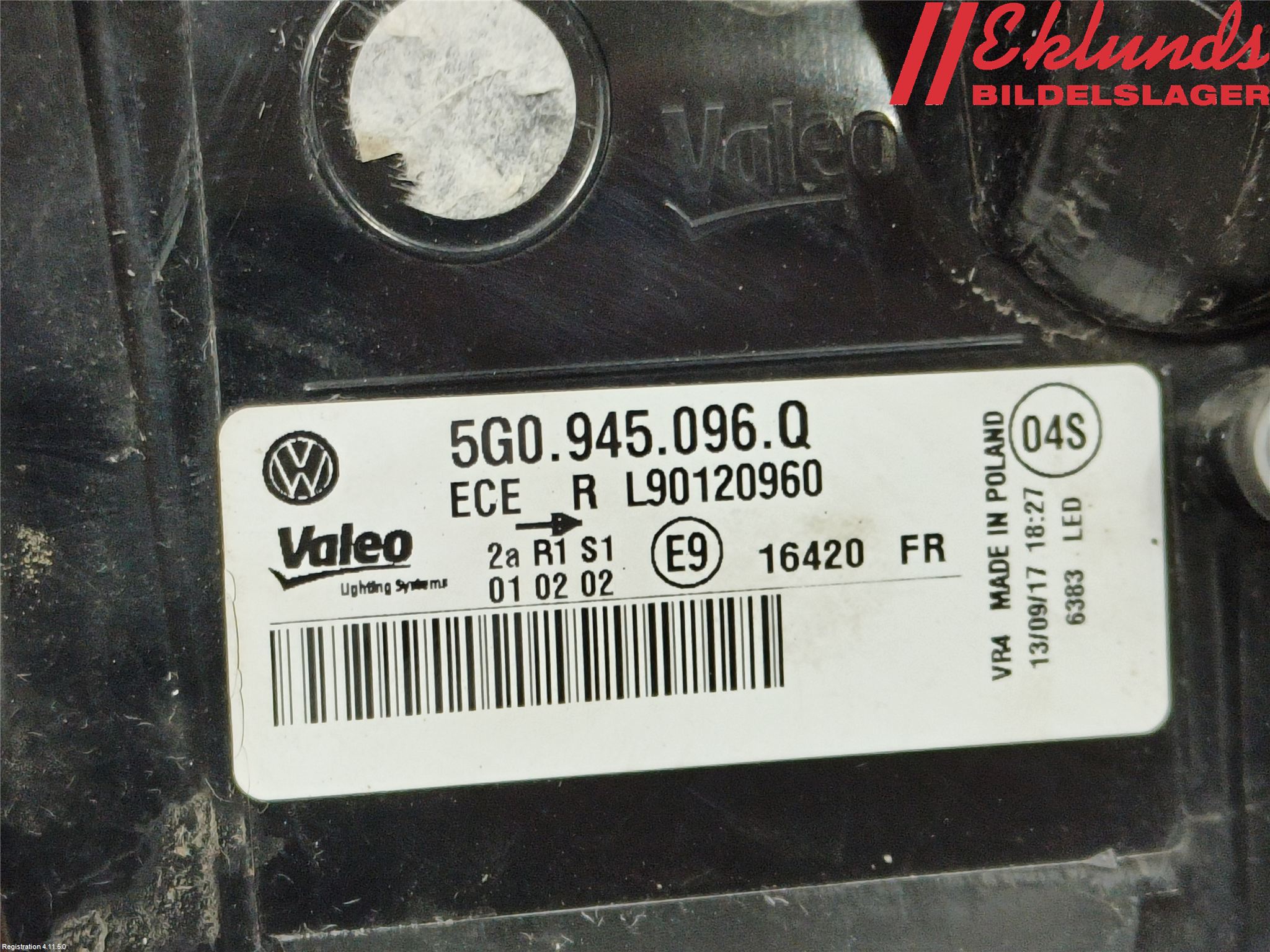 Volkswagen VW GOLF / E-GOLF VII 13-20 Bakljus Höger