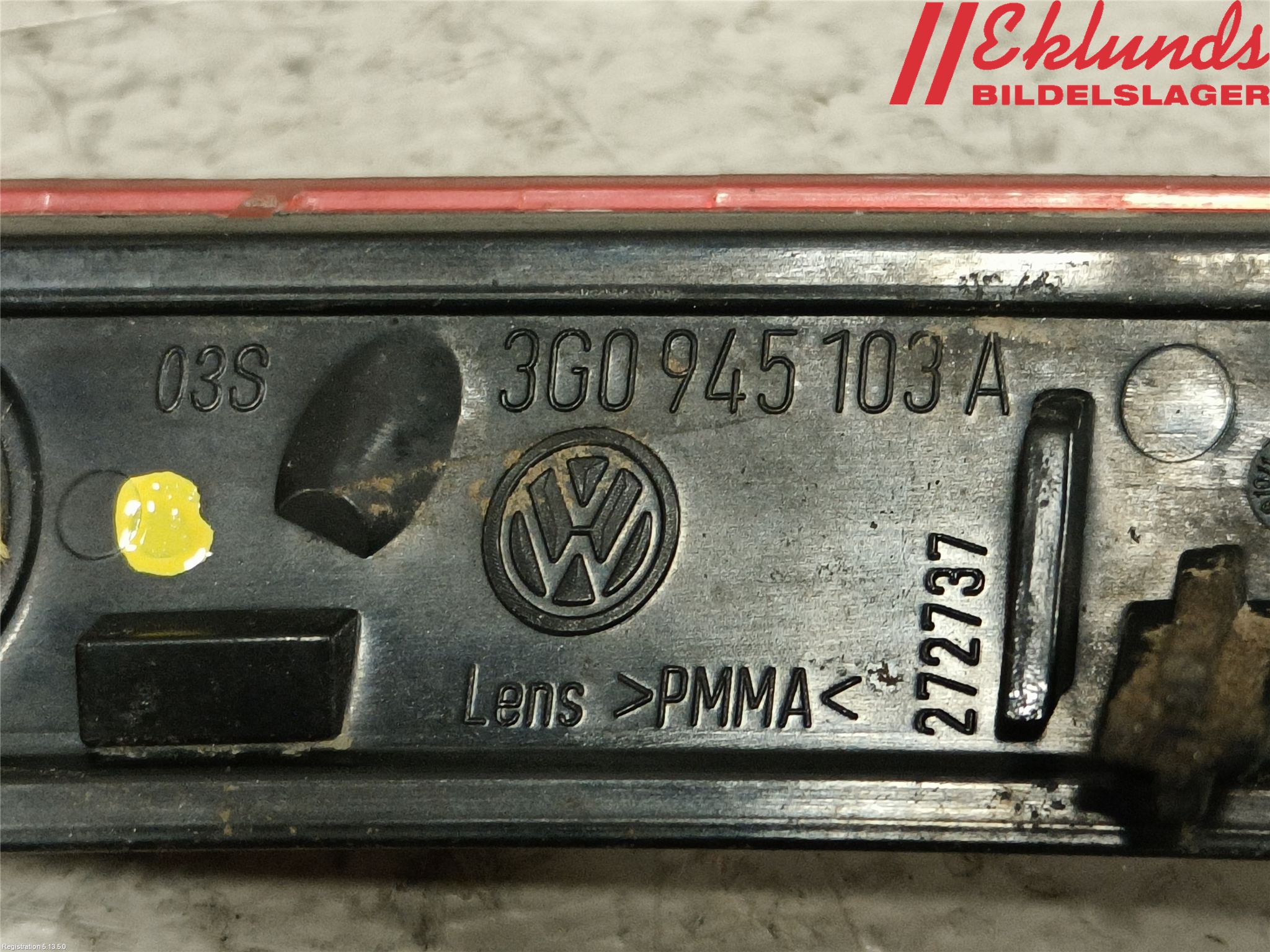 Volkswagen VW PASSAT 15-19 Dimljus/Reflex Bak