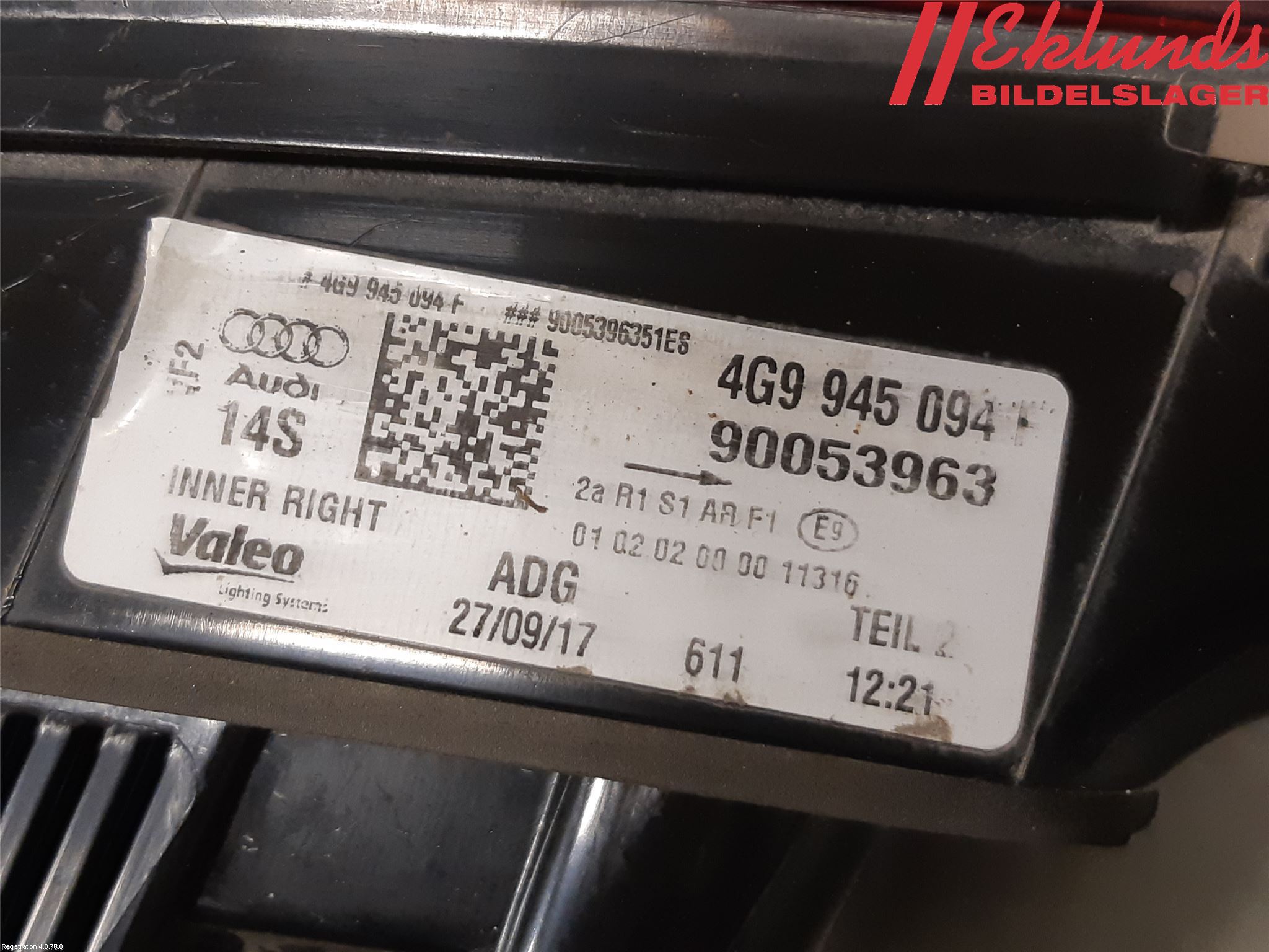 Audi A6/S6 4G 11-18 Bakljus Lucka Hö