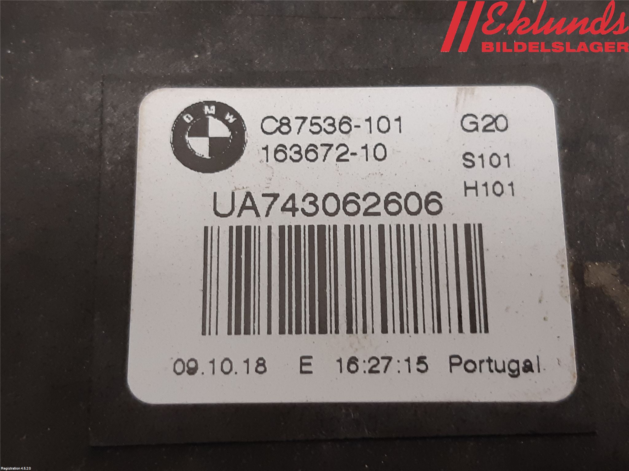 BMW 3 G20/G21/G80/G81 19- Centrallåsmot Baklucka