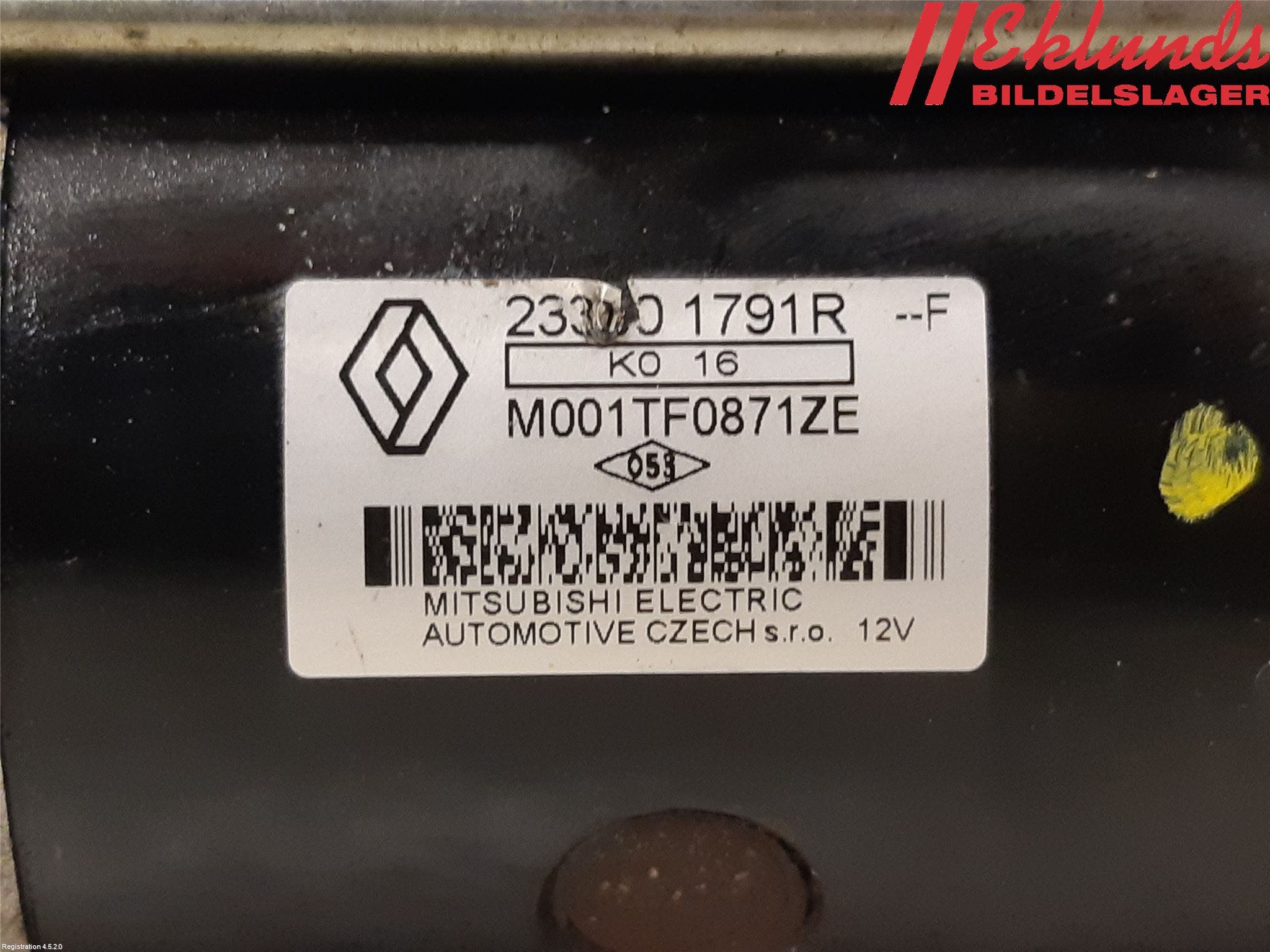 Renault TRAFIC/E-TECH 15- Startmotor Diesel