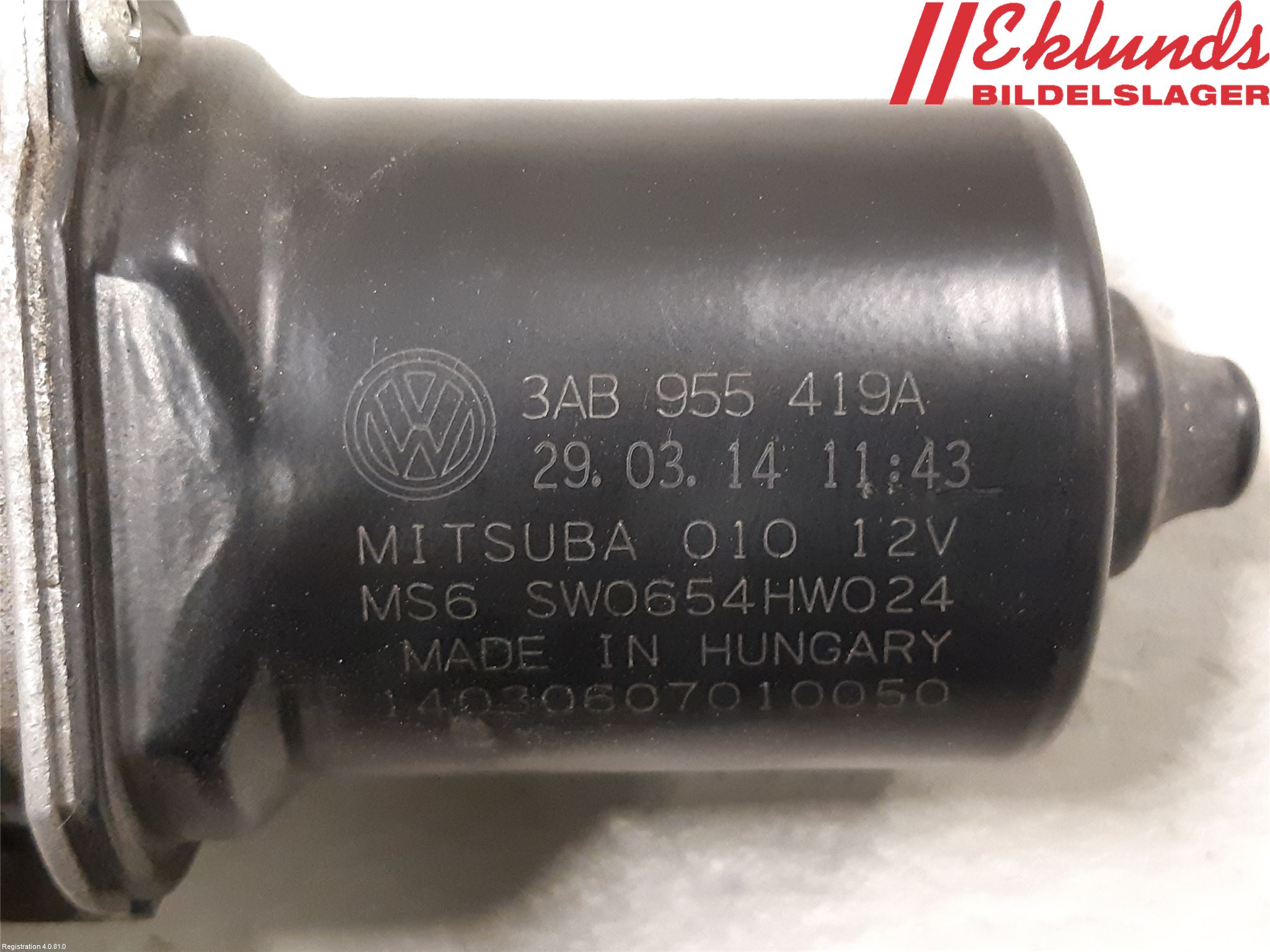Volkswagen VW PASSAT 11-14 Torkarmotor Vindruta
