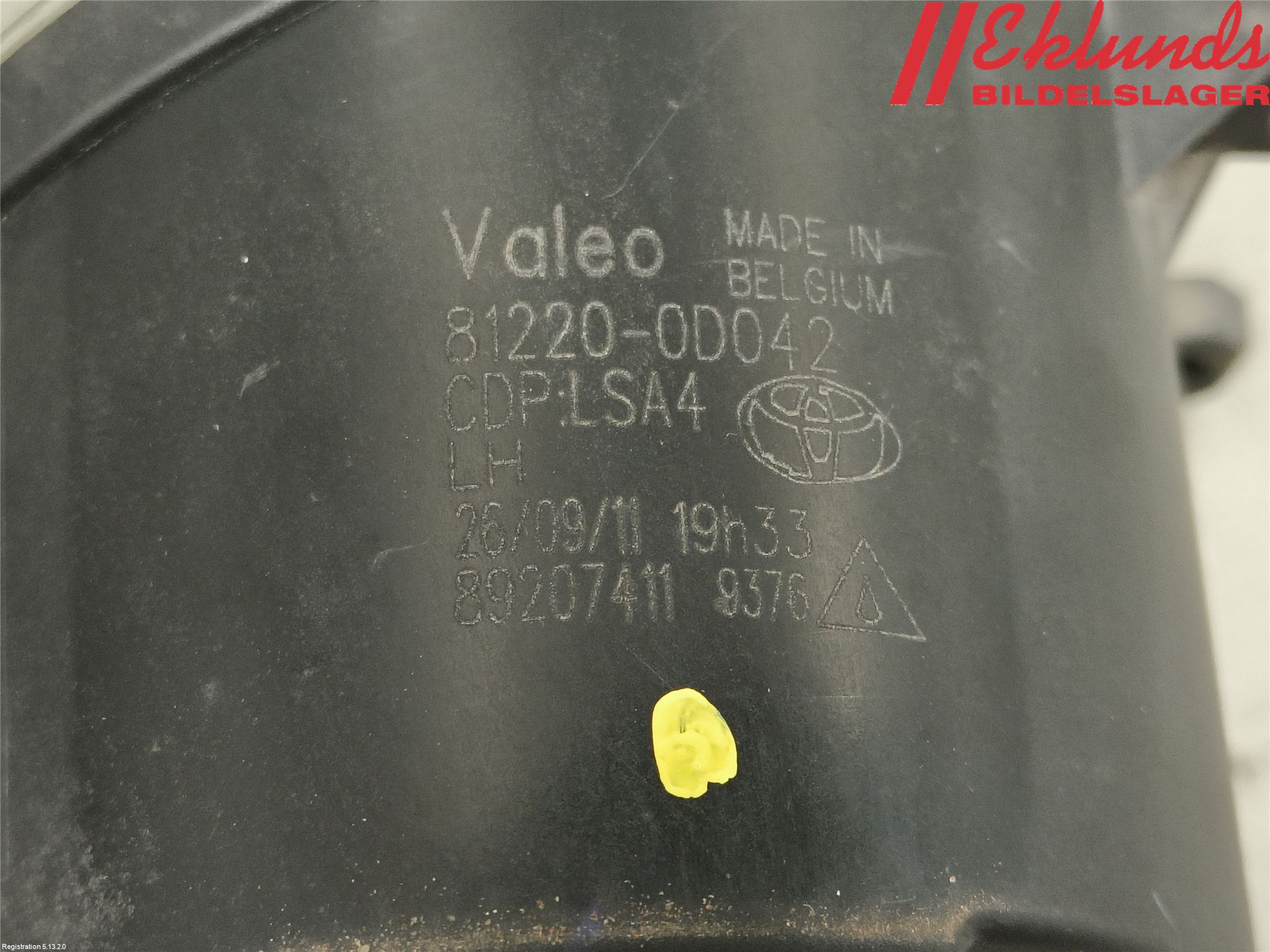Toyota AURIS 10-12 Dimljus-Varselljus Fram