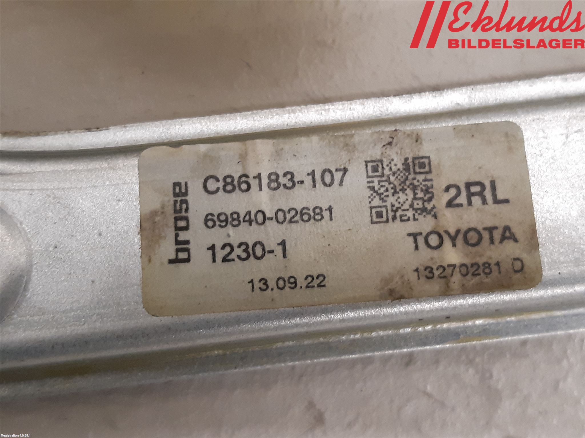 Toyota COROLLA 19- Fönsterhiss El Kompl