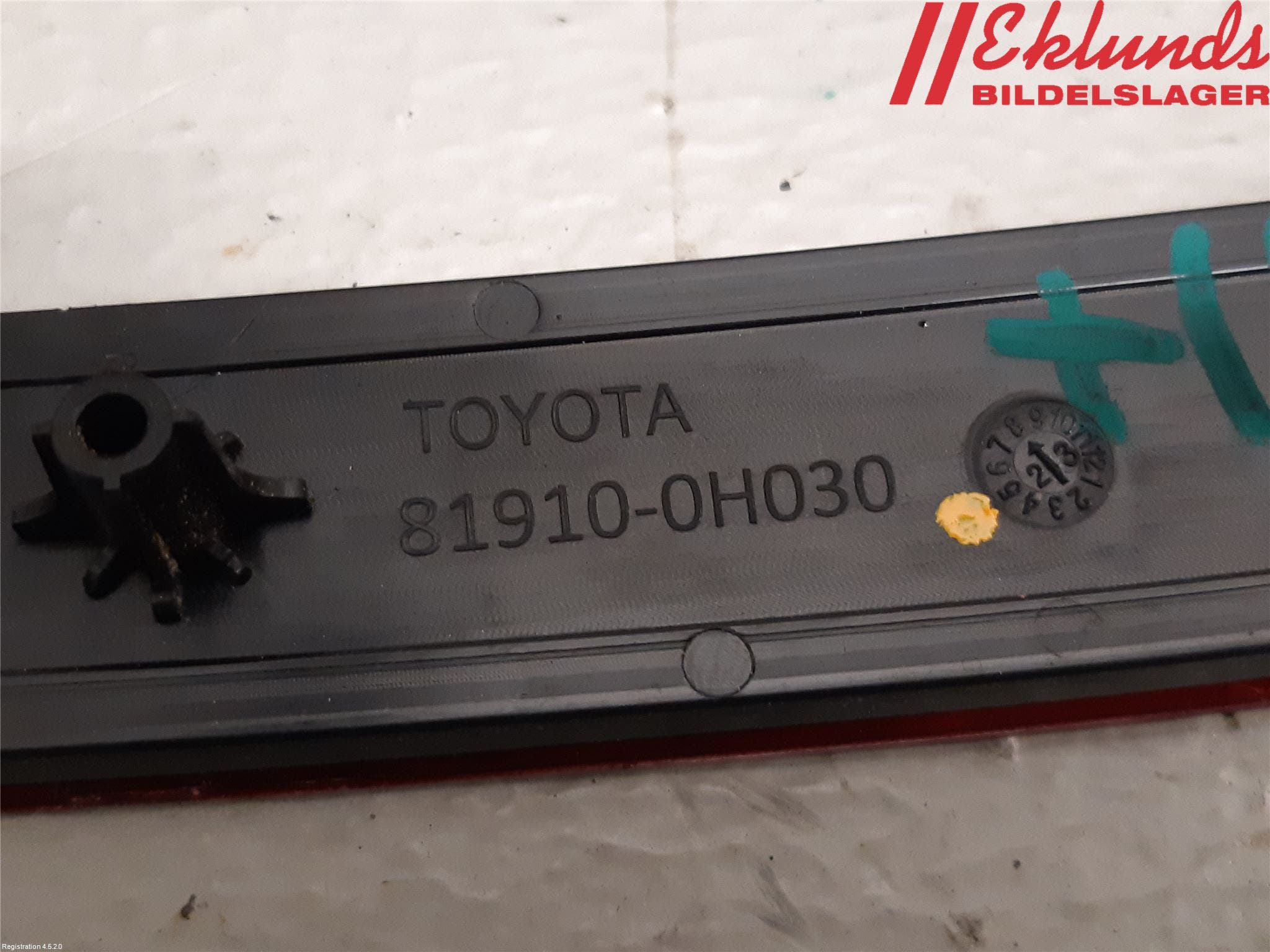 Toyota AYGO X AB70 22- Dimljus/Reflex Bak