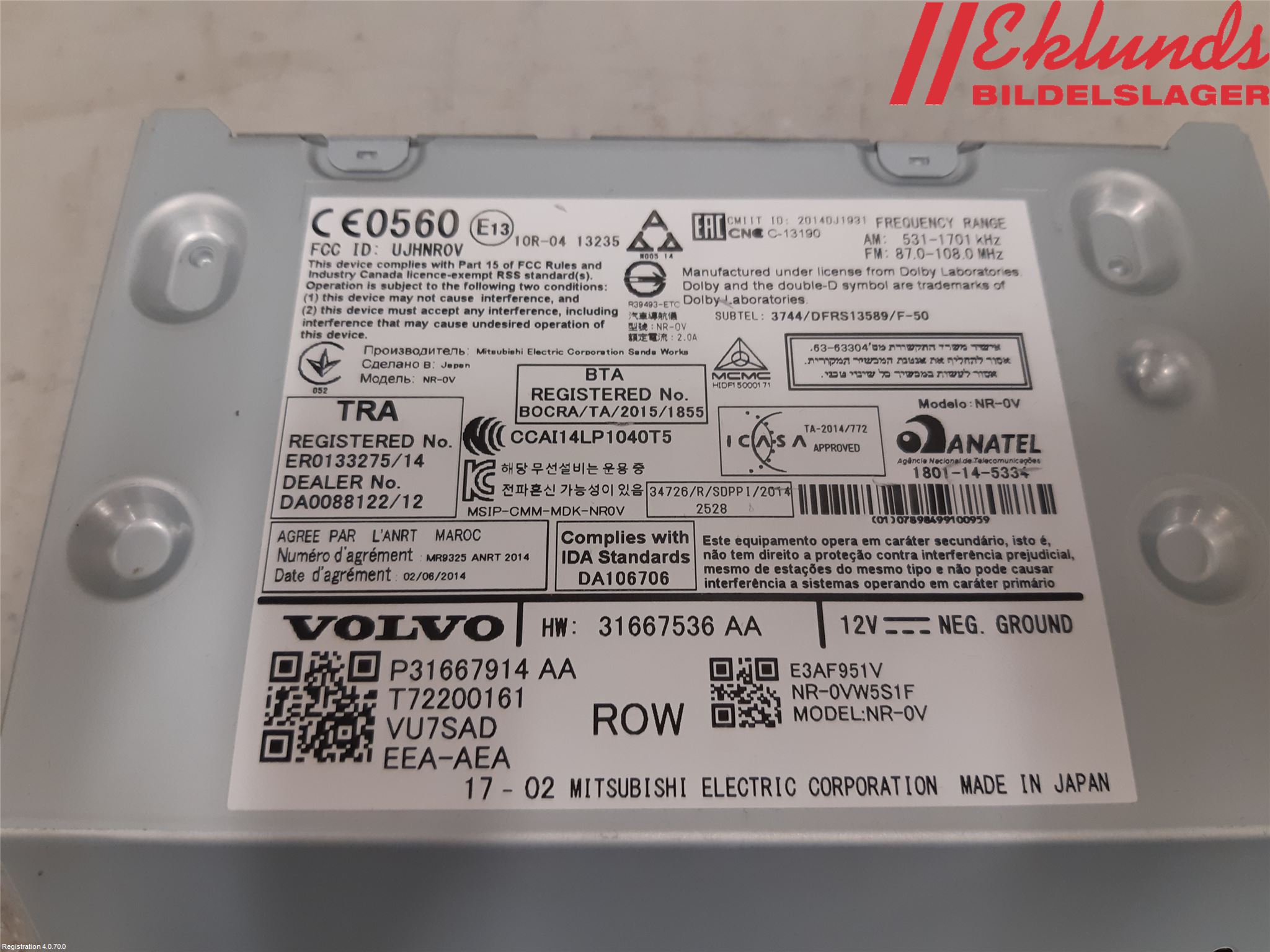 Volvo V90 17->> Cd Radio - Multimediapanel