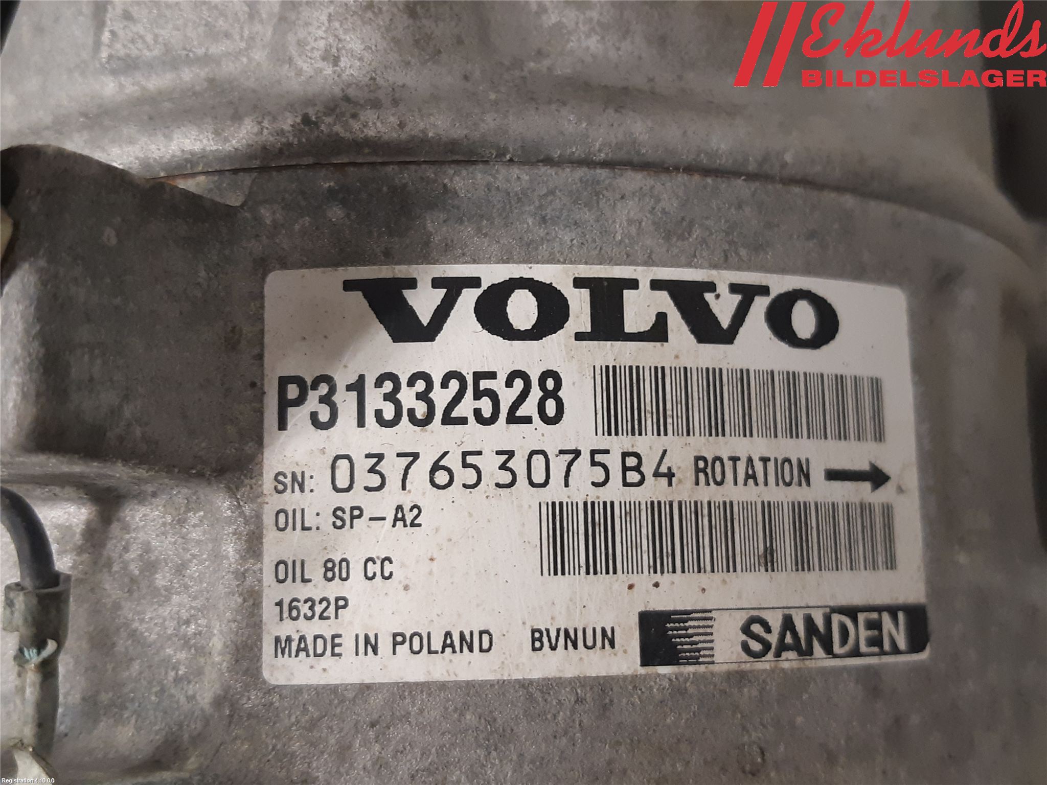 Volvo V70 14-16 Ac Kompressor