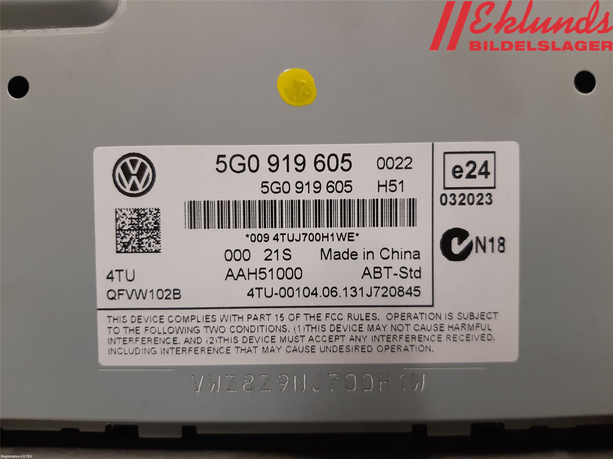 Volkswagen VW GOLF / E-GOLF VII 13-20 Cd Radio - Multimediapanel