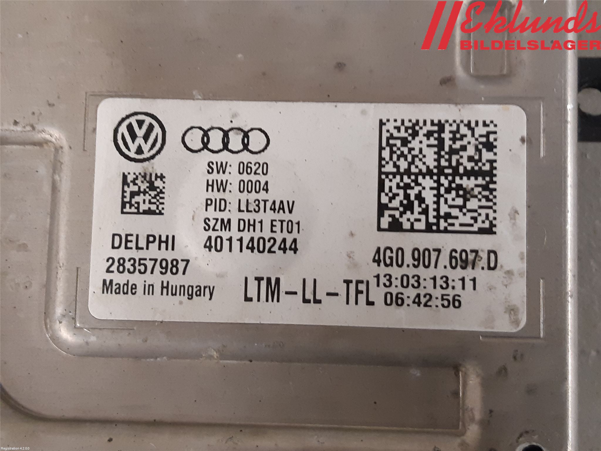 Audi A6/S6 4G 11-18 Styrenhet Strålkastare