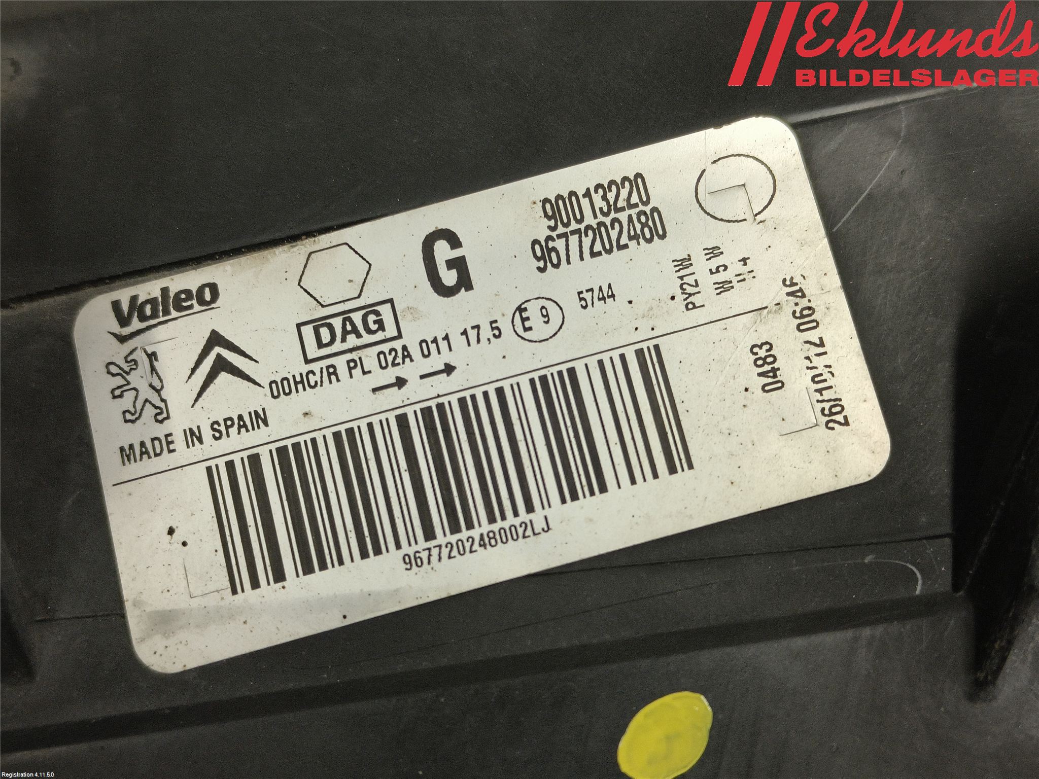 Peugeot PARTNER 08-15 Strålkastare Vänster