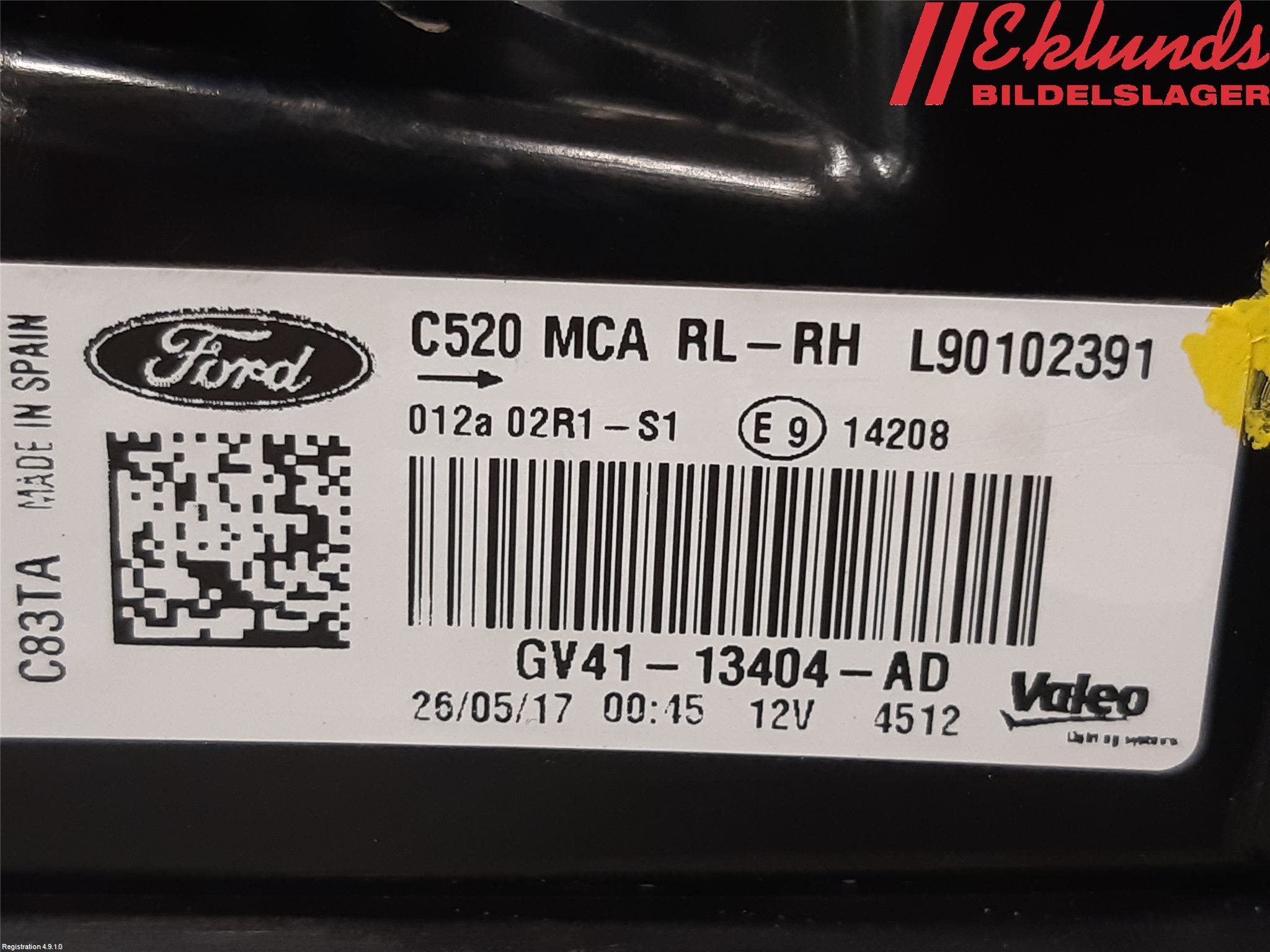 Ford KUGA 17-19 Bakljus Höger