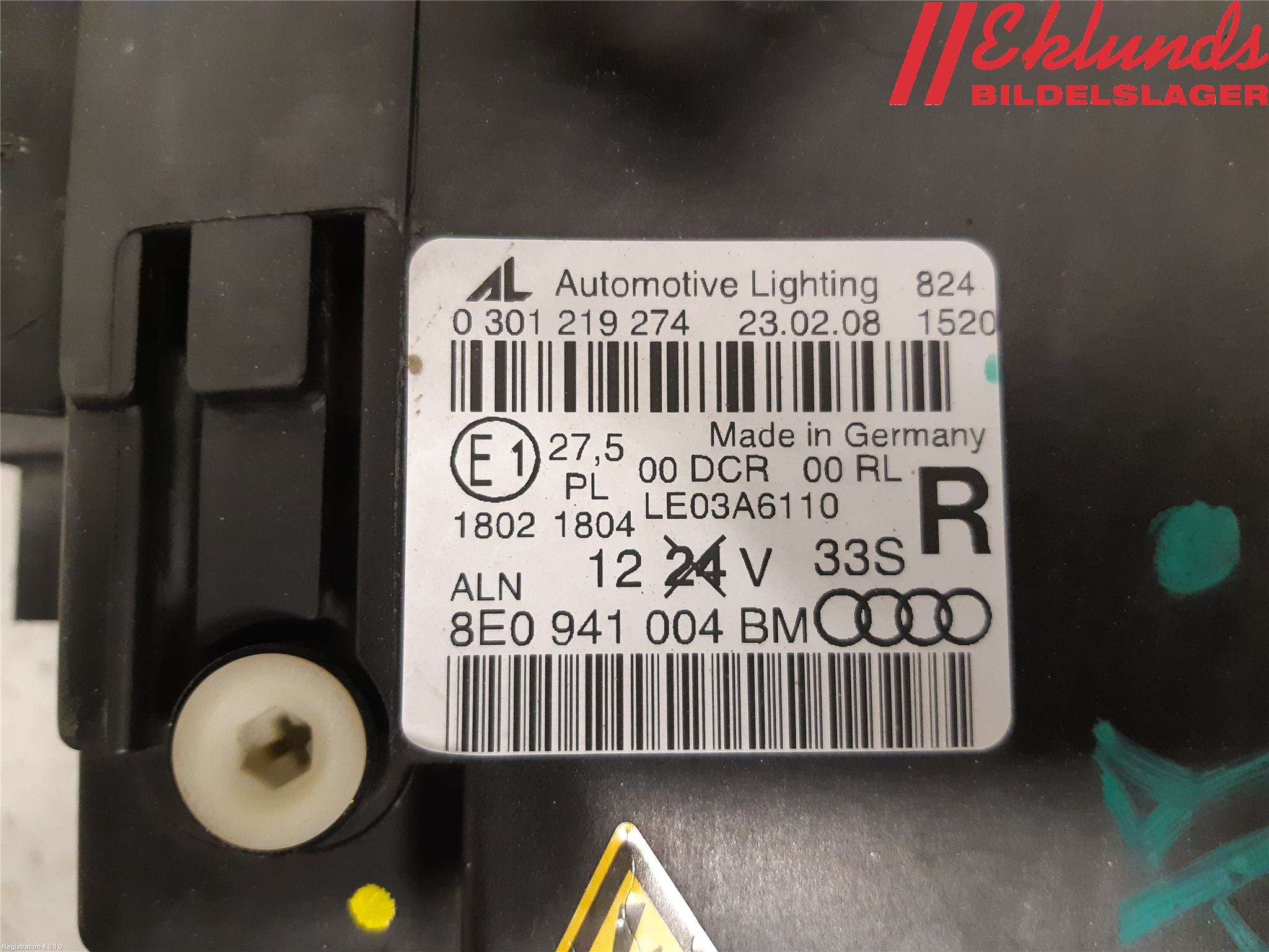 Audi A4/S4 05-07 Strålkastare Höger