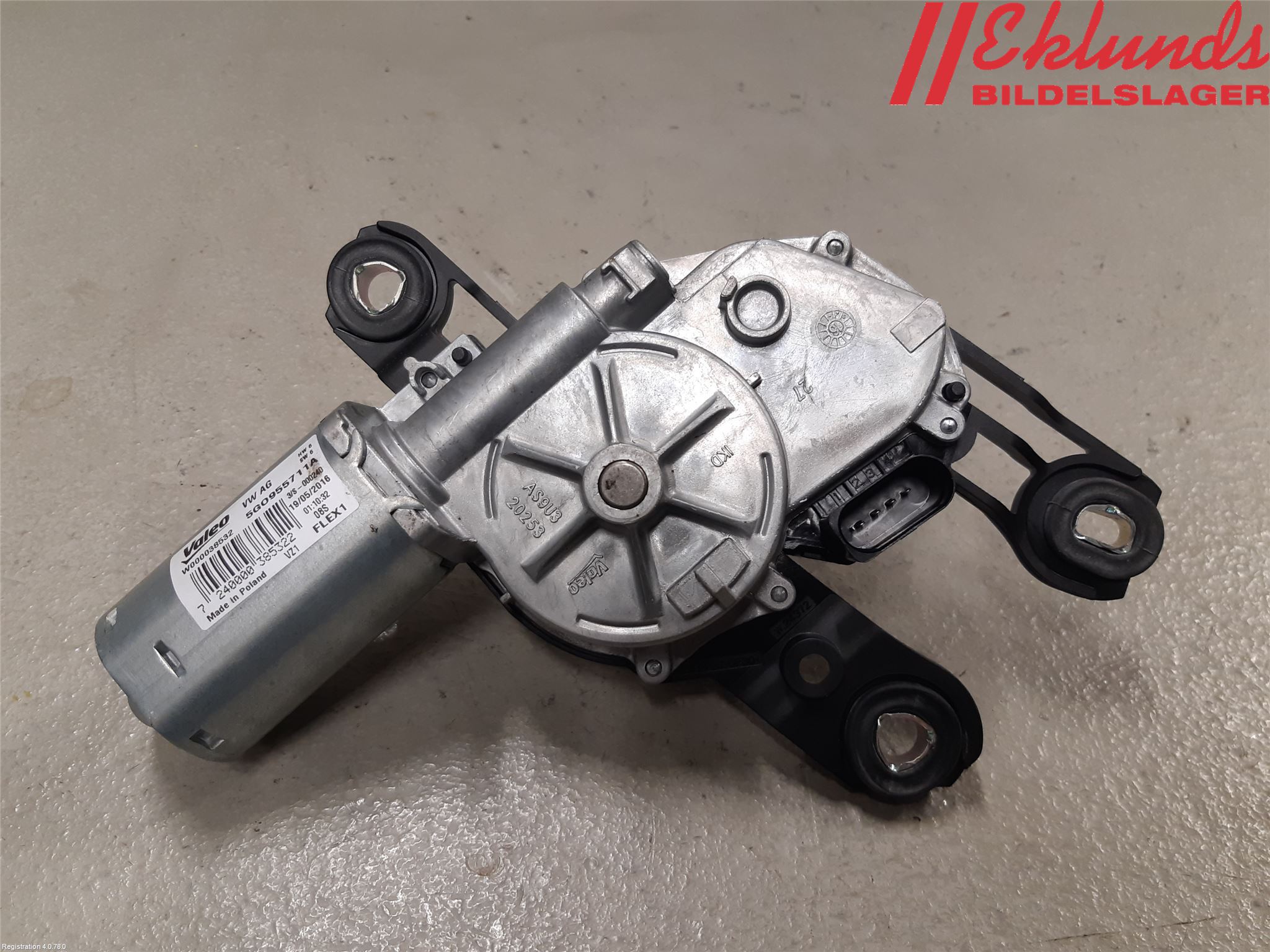 Volkswagen VW GOLF / E-GOLF VII 13-20 Torkarmotor Baklucka