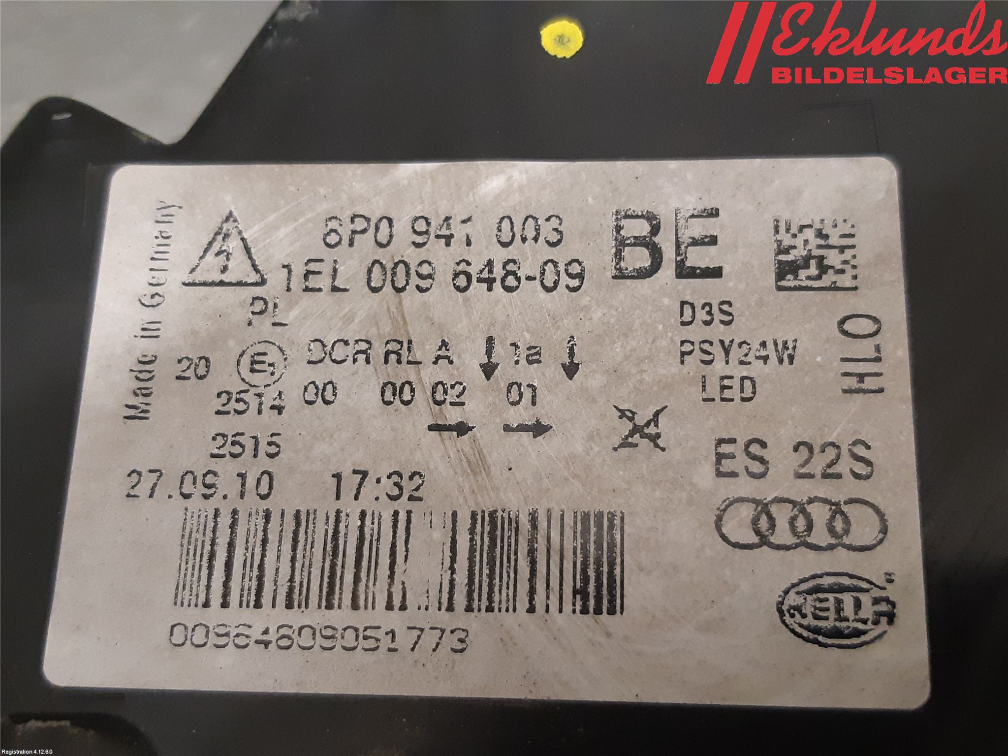 Audi A3/S3 05-13 Strålkastare Vänster