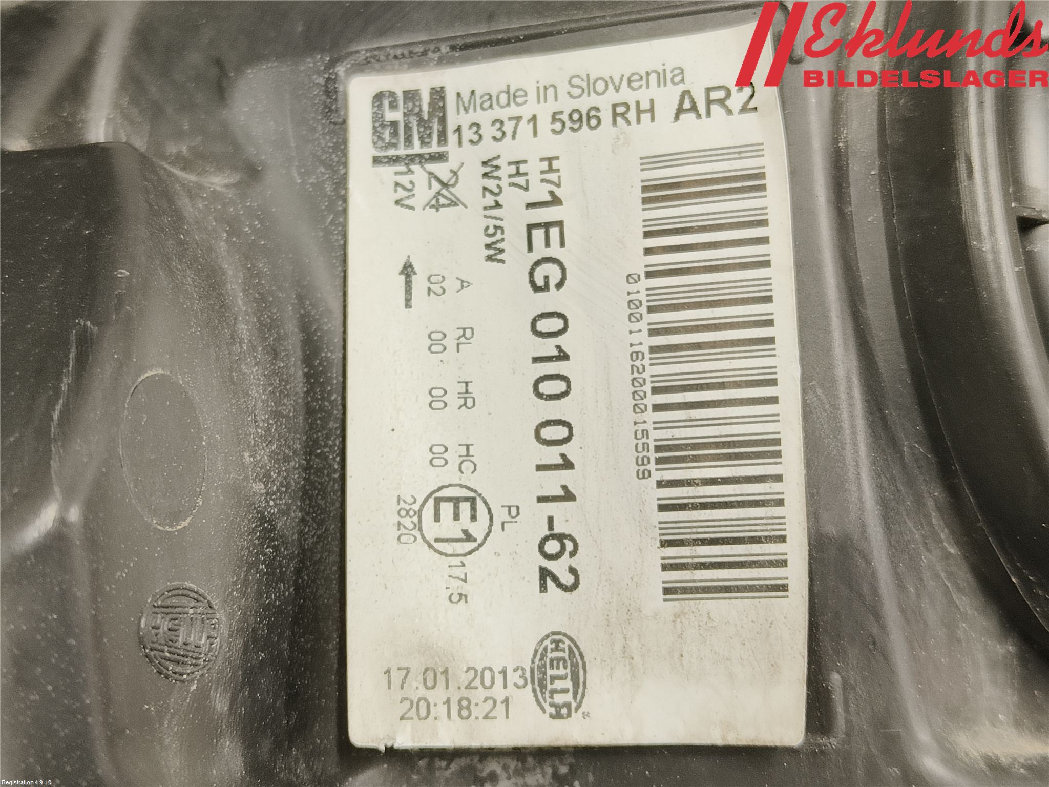 Opel ASTRA J 10-15 Strålkastare Höger