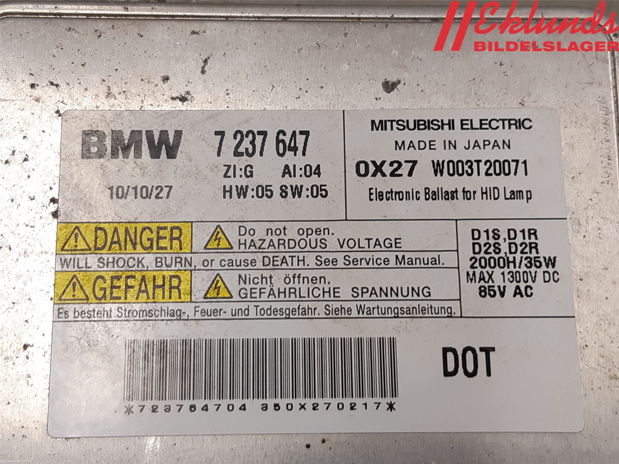 BMW 3 E90/91 SED/TOU 05-12 Styrenhet Strålkastare