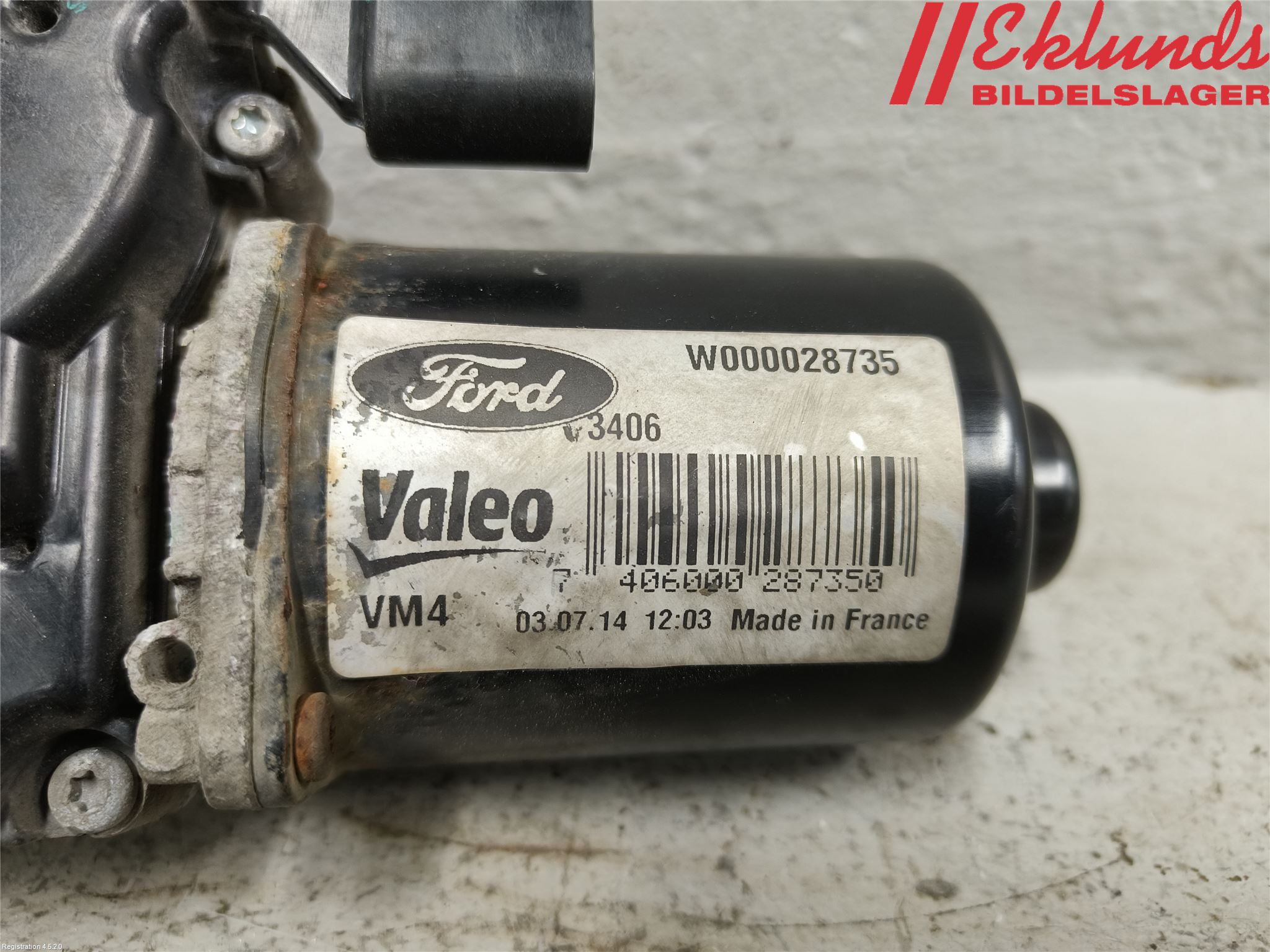Ford TRANSIT/TOURNEO CUSTOM 13-24 Torkarmotor Vindruta