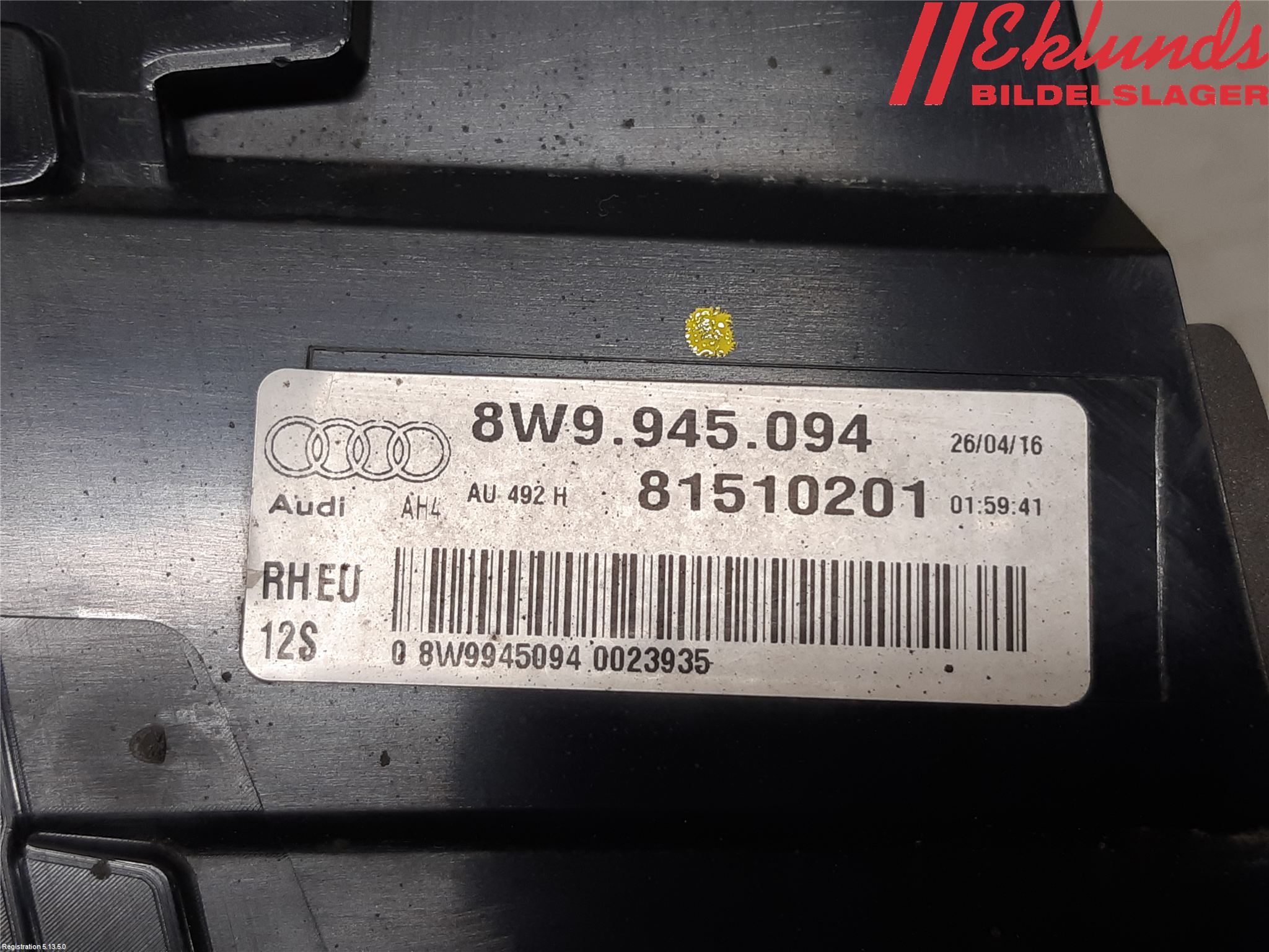 Audi A4/S4 B9 16-19 Bakljus Lucka Hö