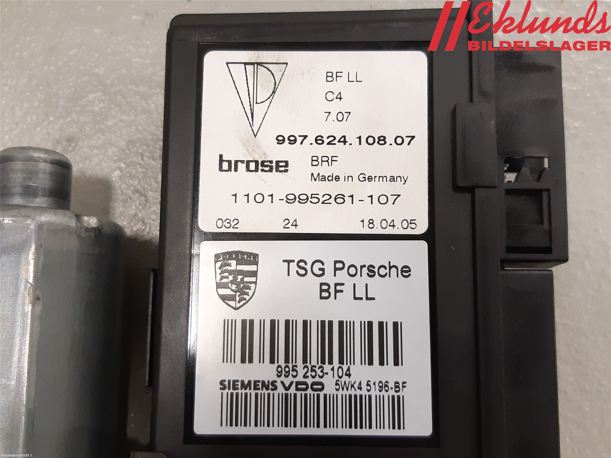 Porsche 911 64- Fönsterhissmotor