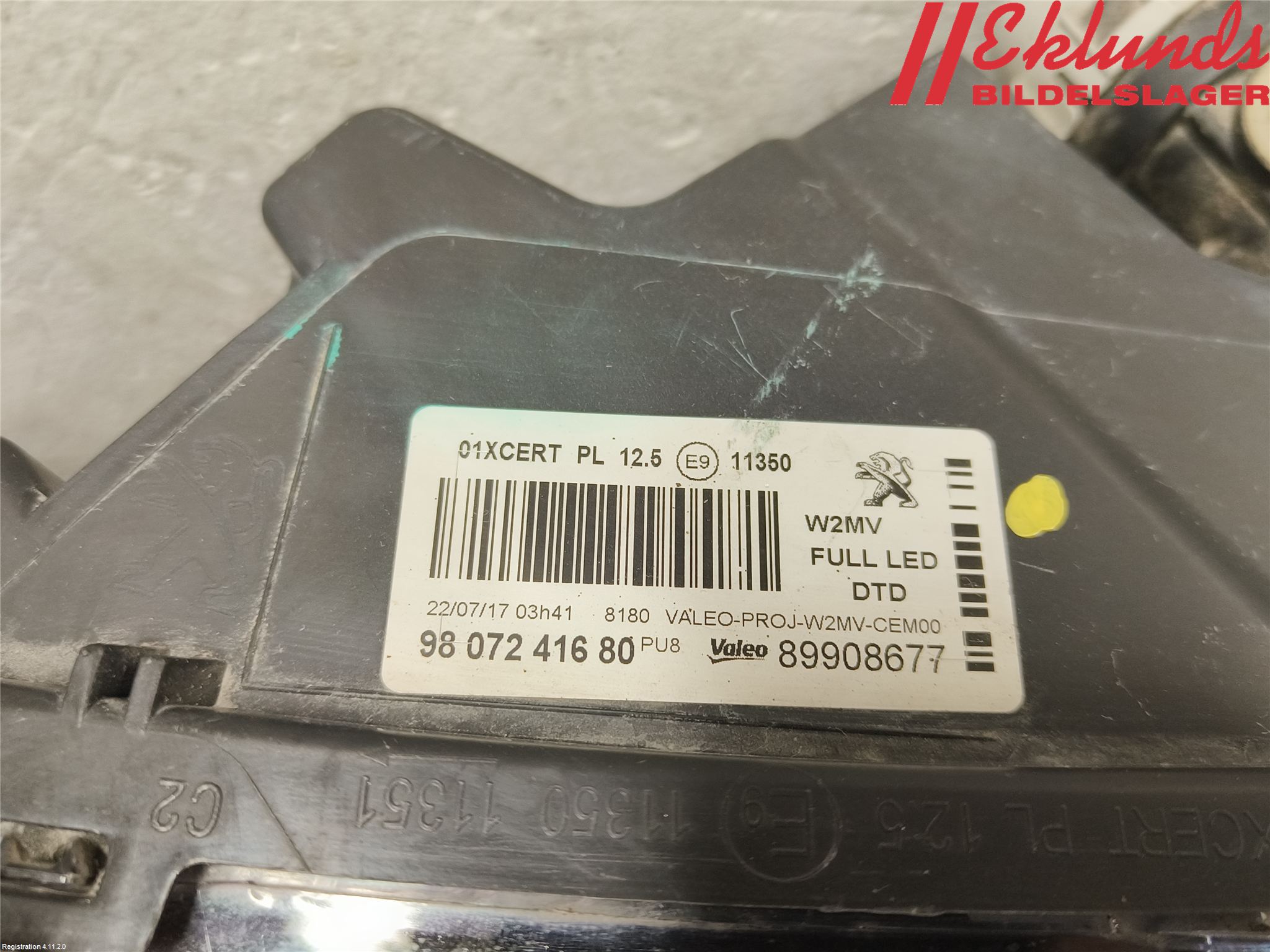 Peugeot 508 11-18 Strålkastare Höger