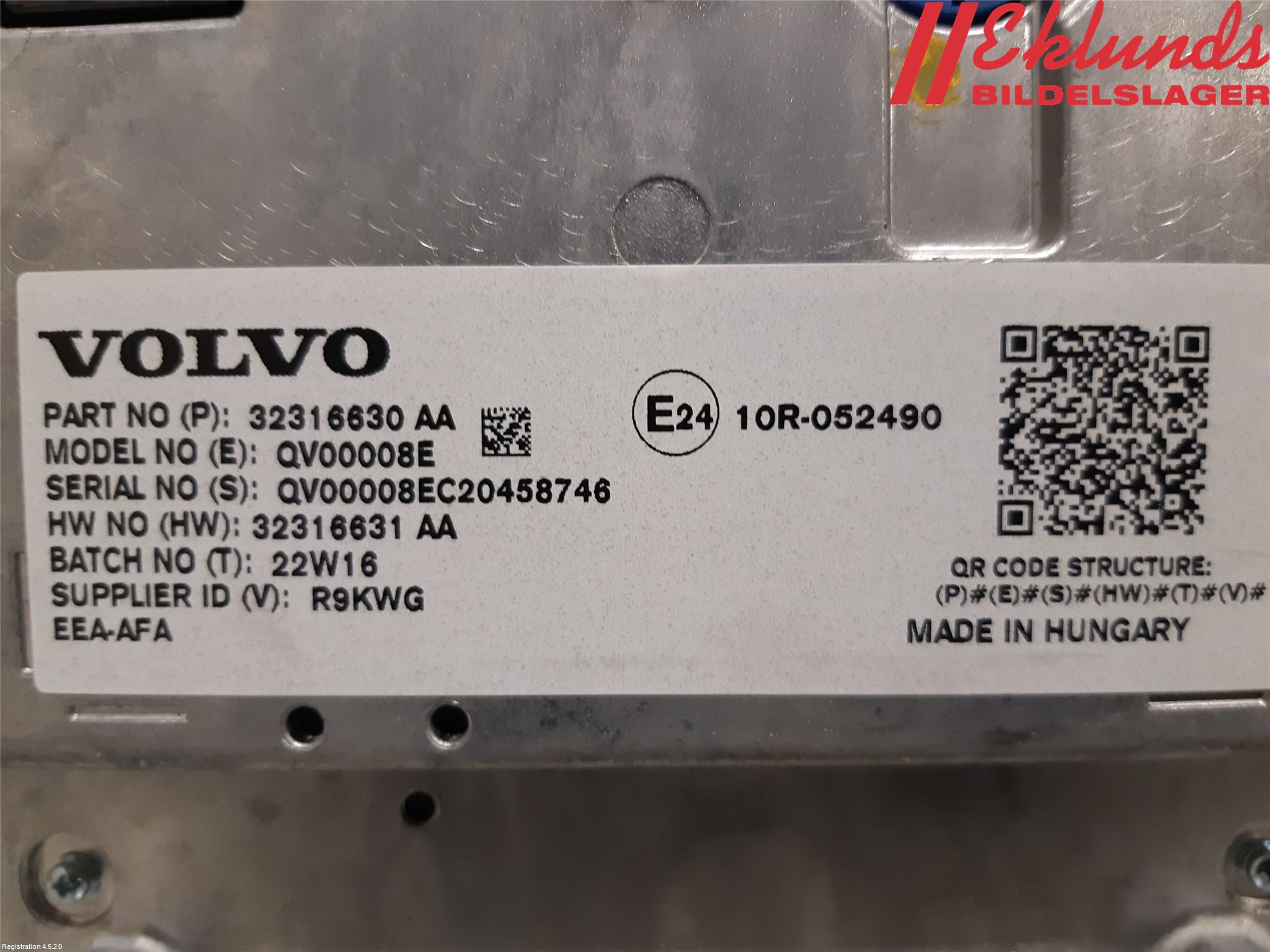 Volvo V90 17->> Multifunktionsdisplay