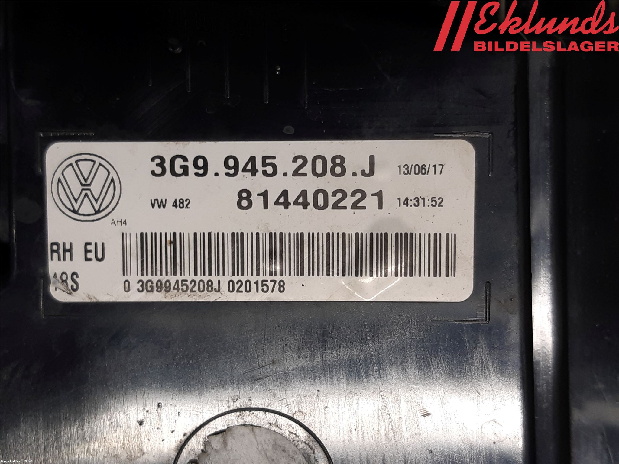 Volkswagen VW PASSAT 15-19 Bakljus Höger