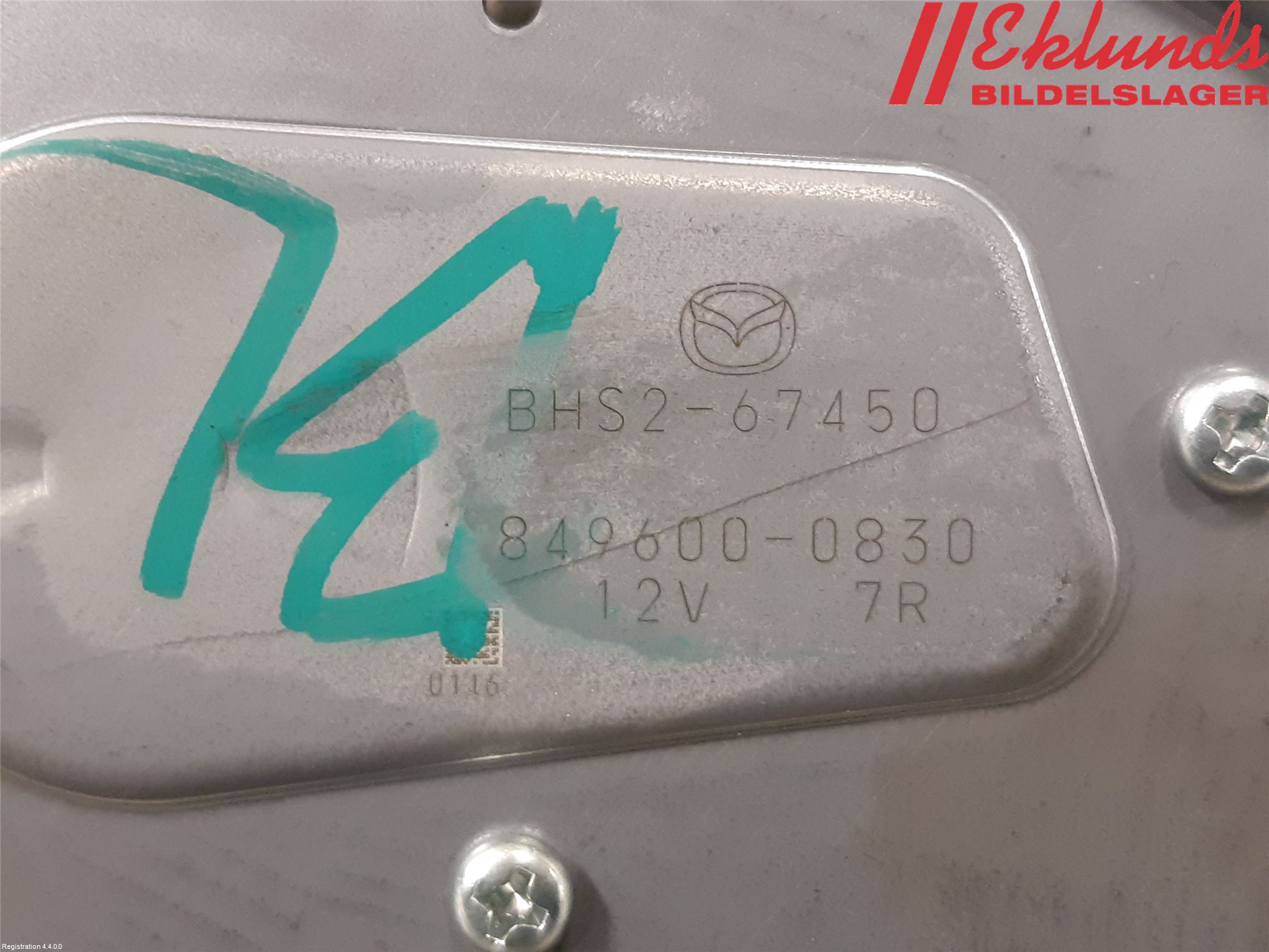 Mazda 3 III 14-19 Torkarmotor Baklucka