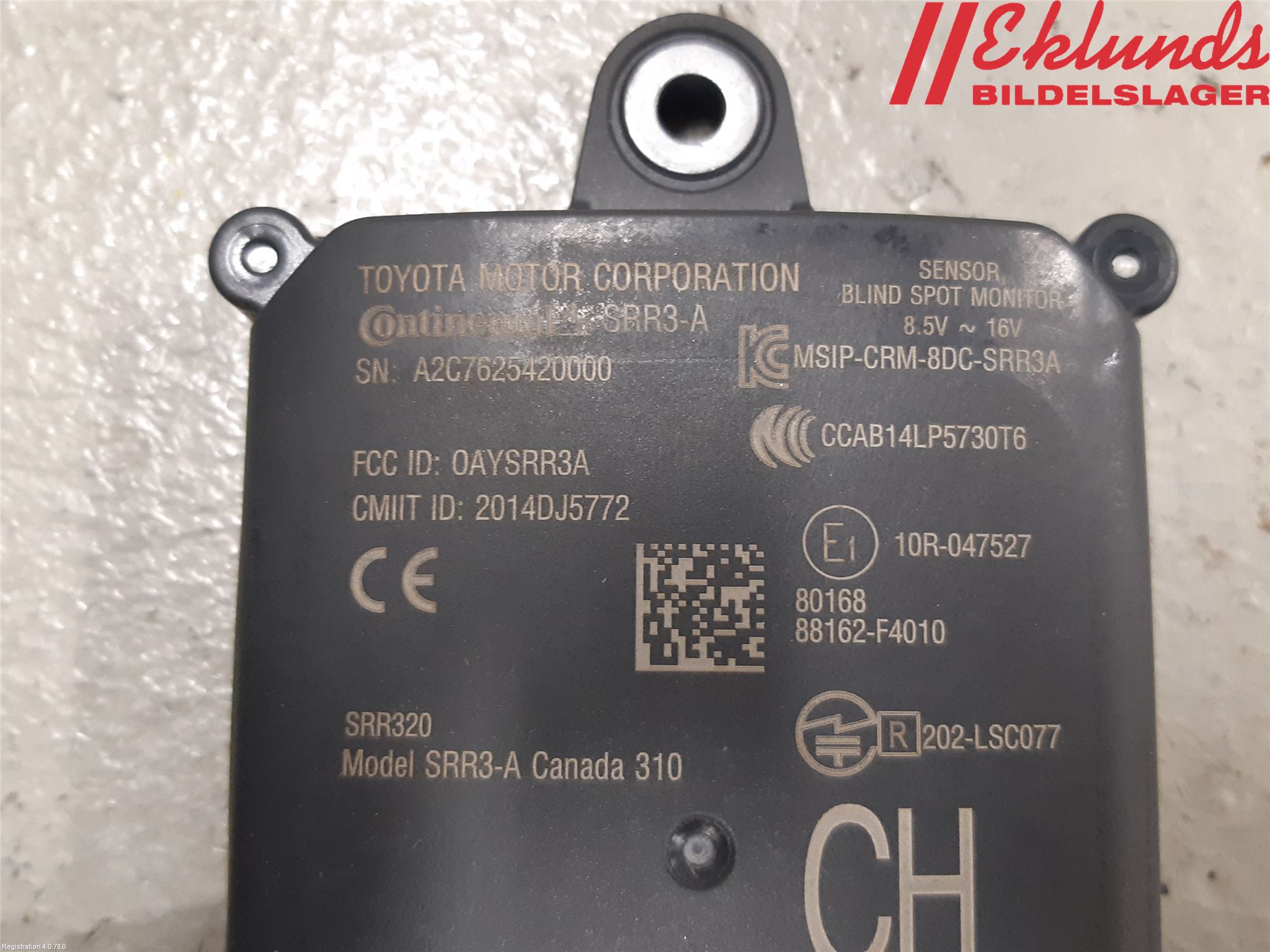 Toyota C-HR 16-23 Sensor Aktivt Kollisionsskydd