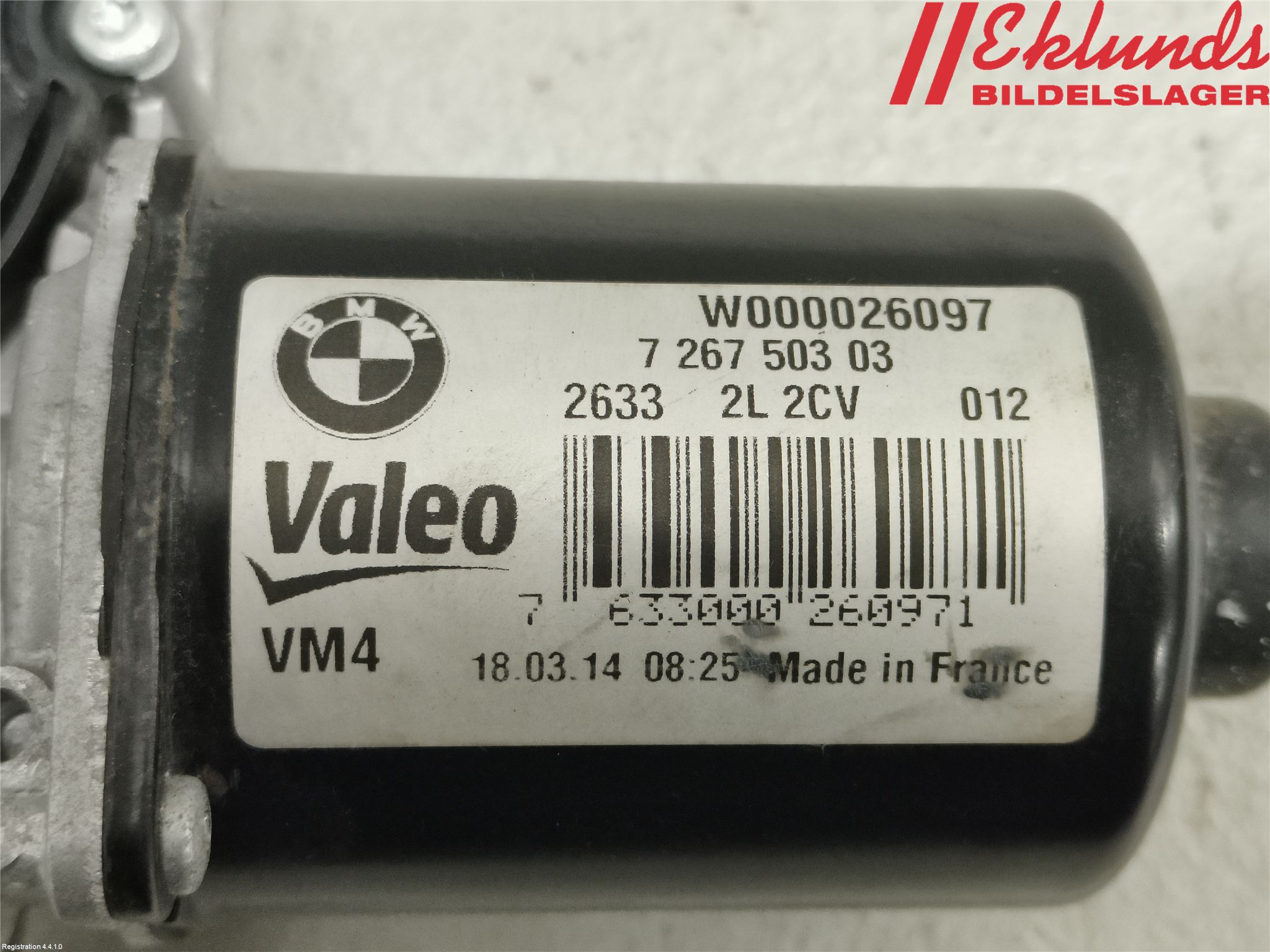 BMW 3 F30/F31/F80 12-19 Torkarmotor Vindruta
