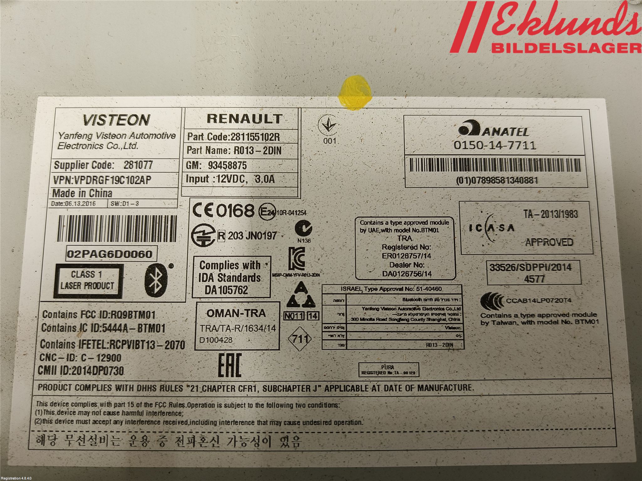 Fiat TALENTO 16- Cd Radio - Multimediapanel