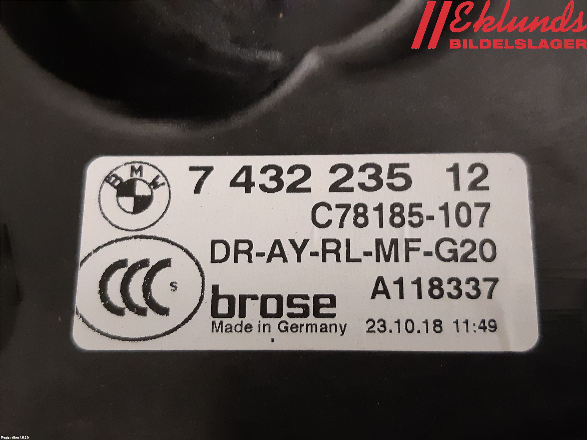 BMW 3 G20/G21/G80/G81 19- Fönsterhiss El Kompl