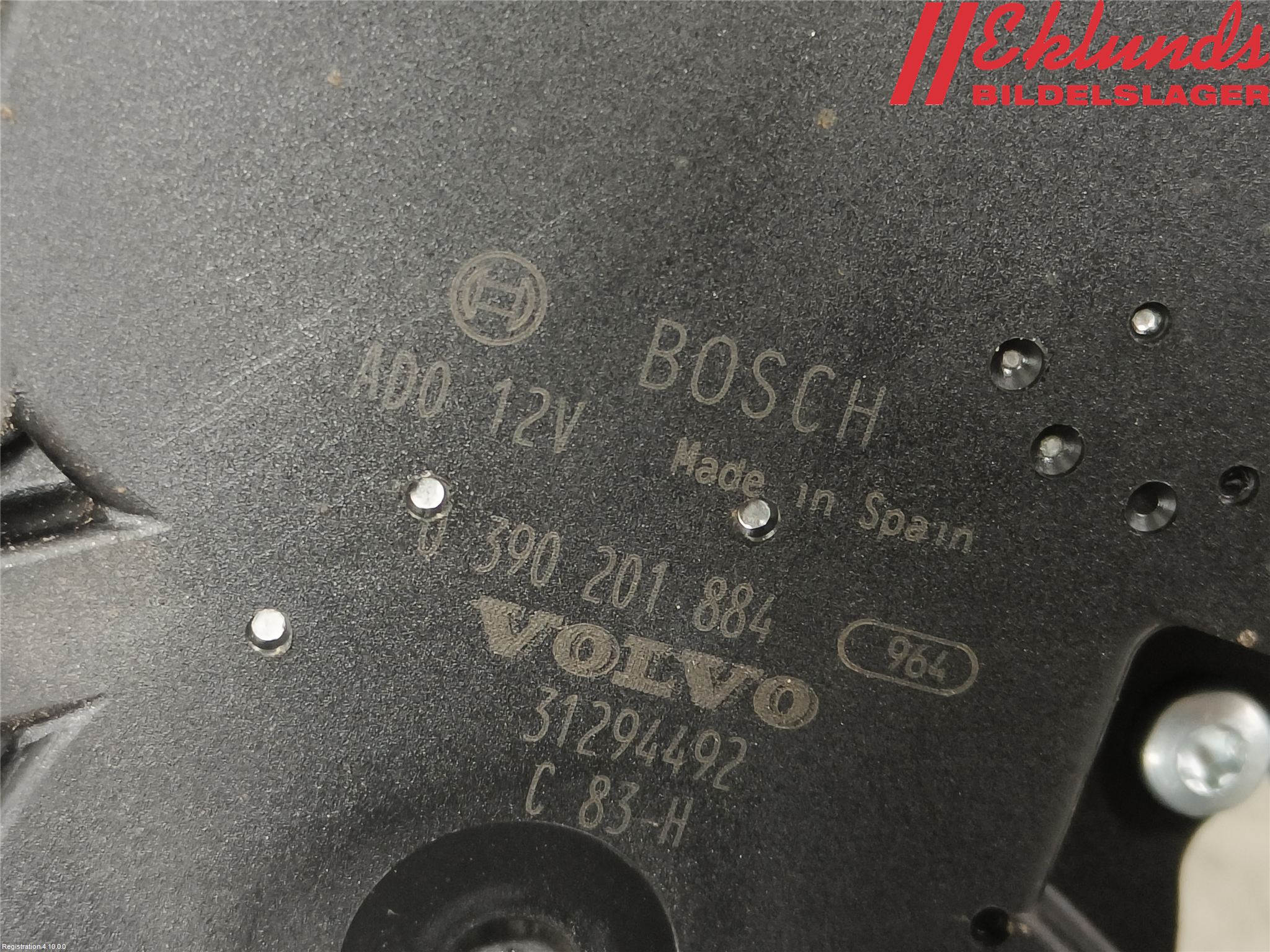 Volvo V60 11-13 Torkarmotor Baklucka