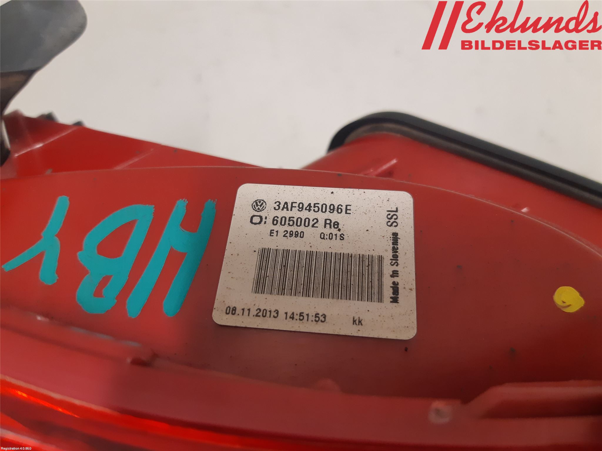 Volkswagen VW PASSAT 11-14 Bakljus Höger