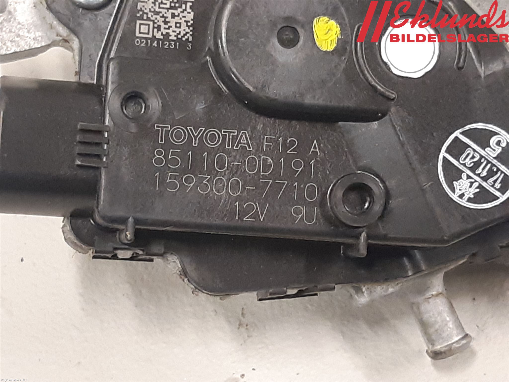 Toyota YARIS XP130 15-20 Torkarmotor Vindruta