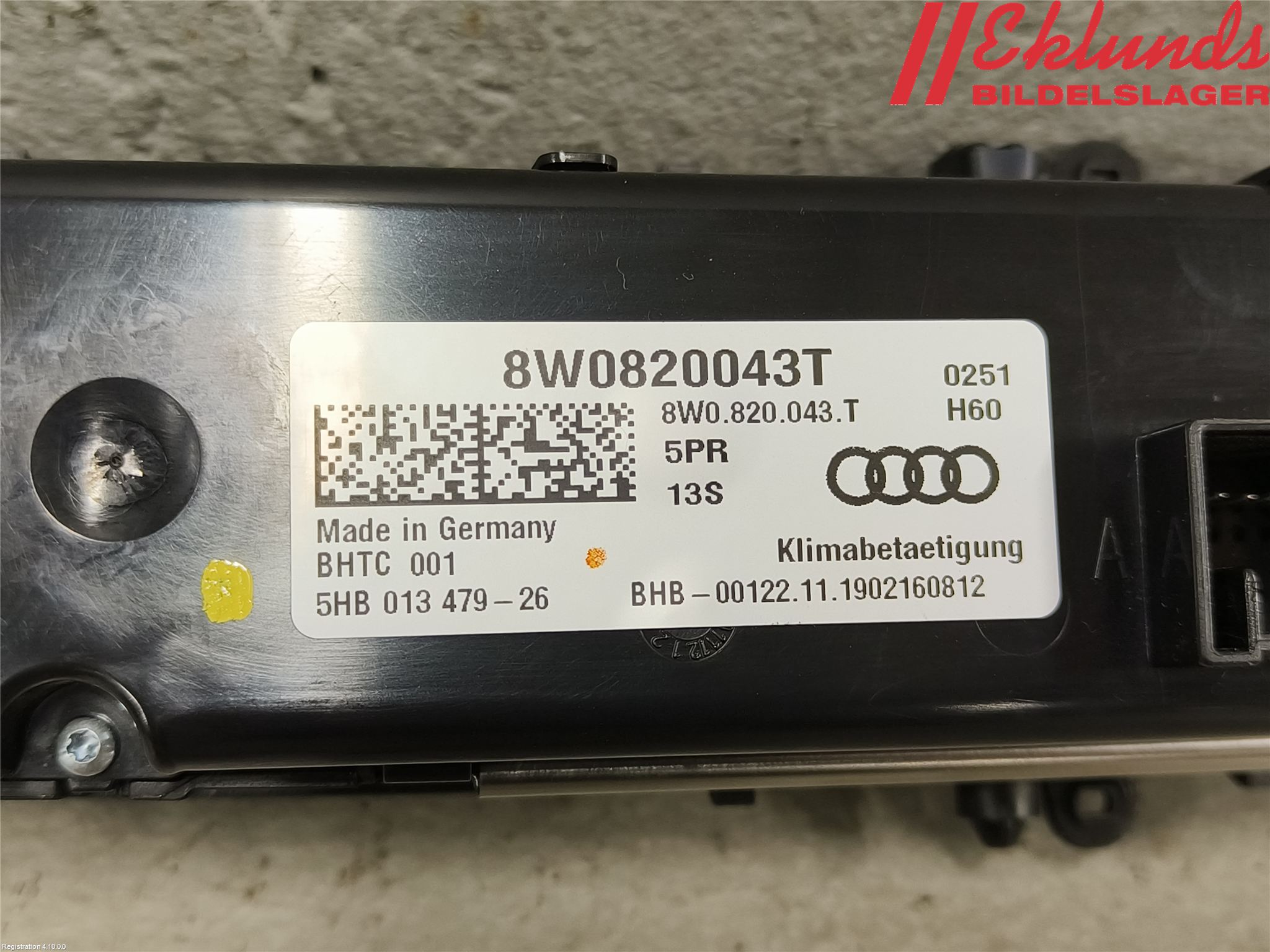 Audi A4/S4 B9 20- Ac Styrenhet Ac Manöveren