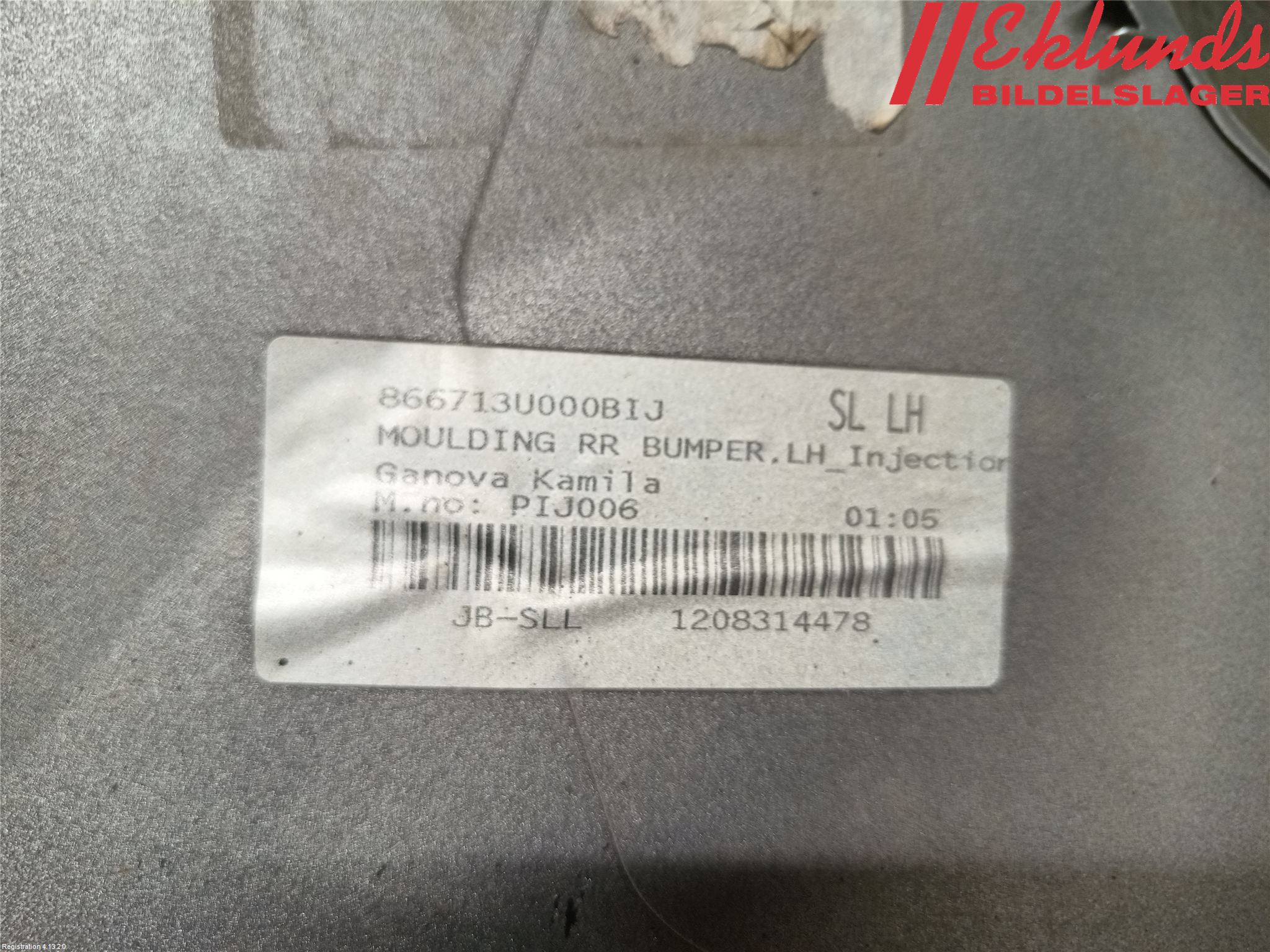 Kia SPORTAGE (SL) 11-15 Stötfångardel Bak Vä
