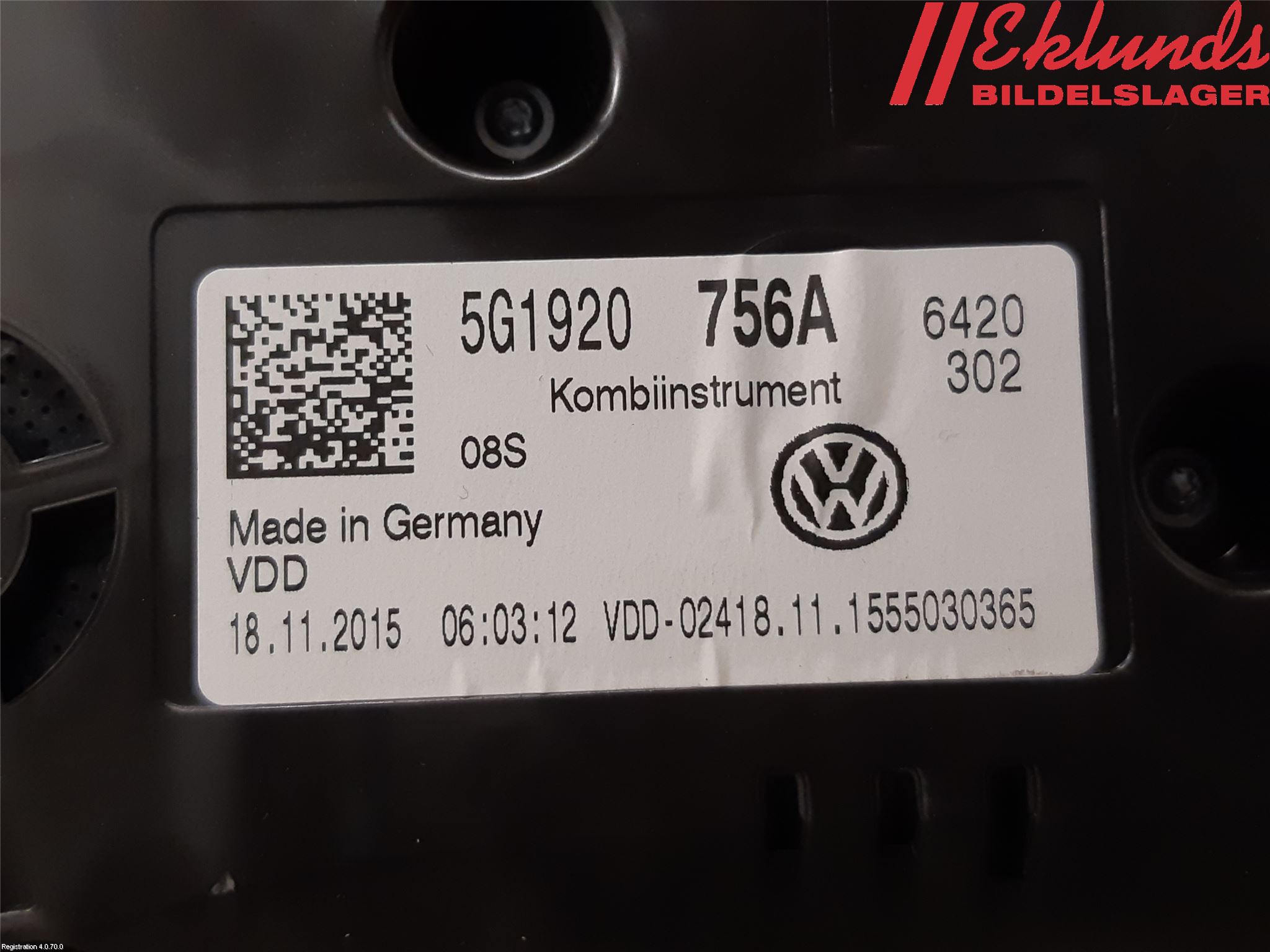 Volkswagen VW GOLF / E-GOLF VII 13-20 Instrument Komb