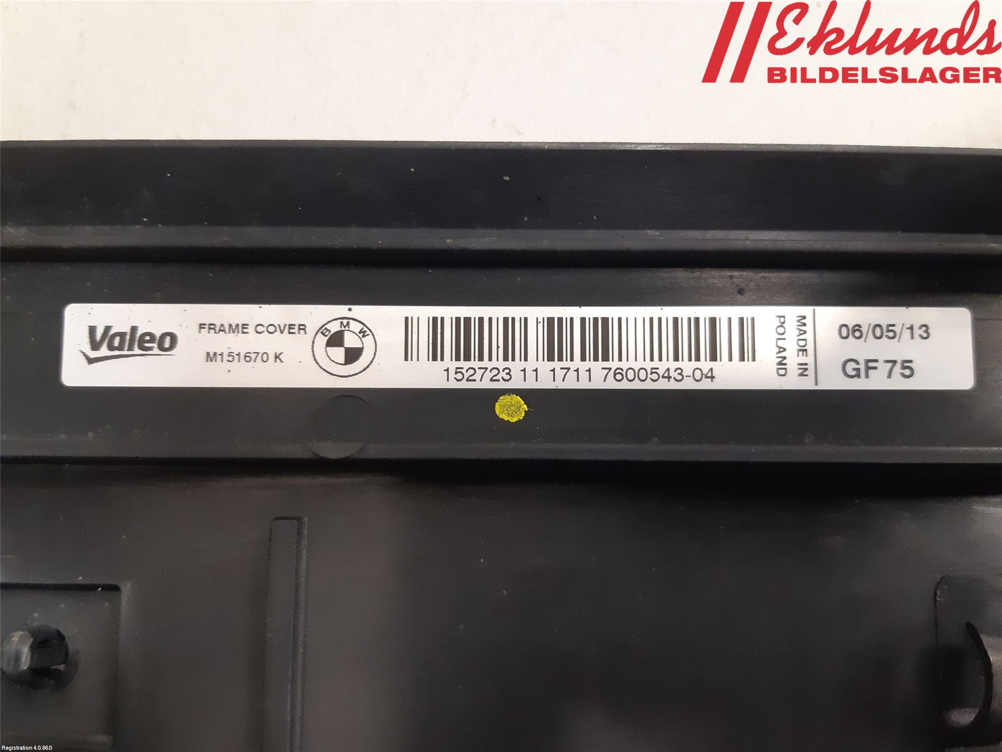 BMW 3 F30/F31/F80 12-19 Kylarfäste-Ram-Balk