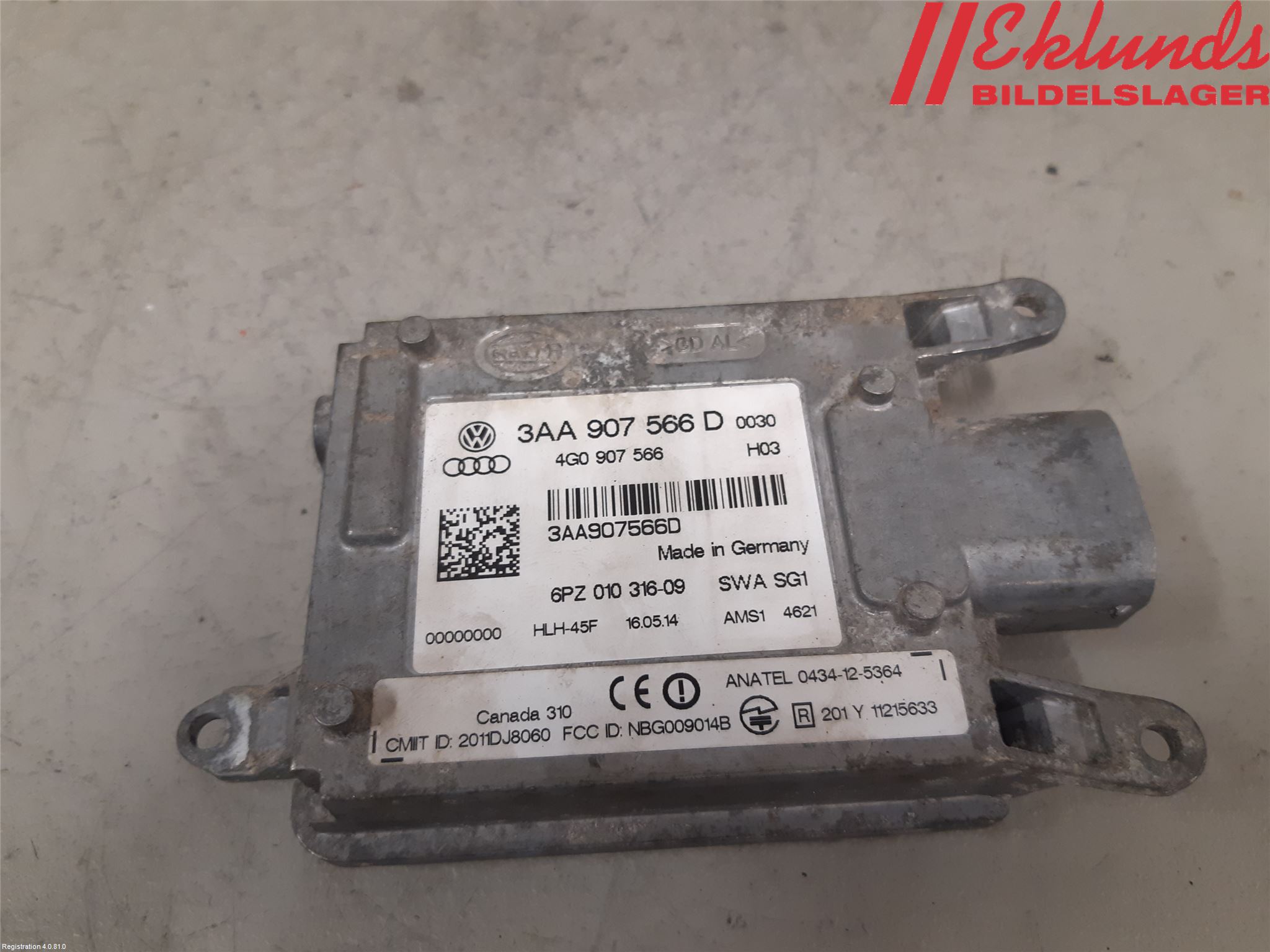 Volkswagen VW PASSAT 11-14 Sensor Adaptiv Farthållare