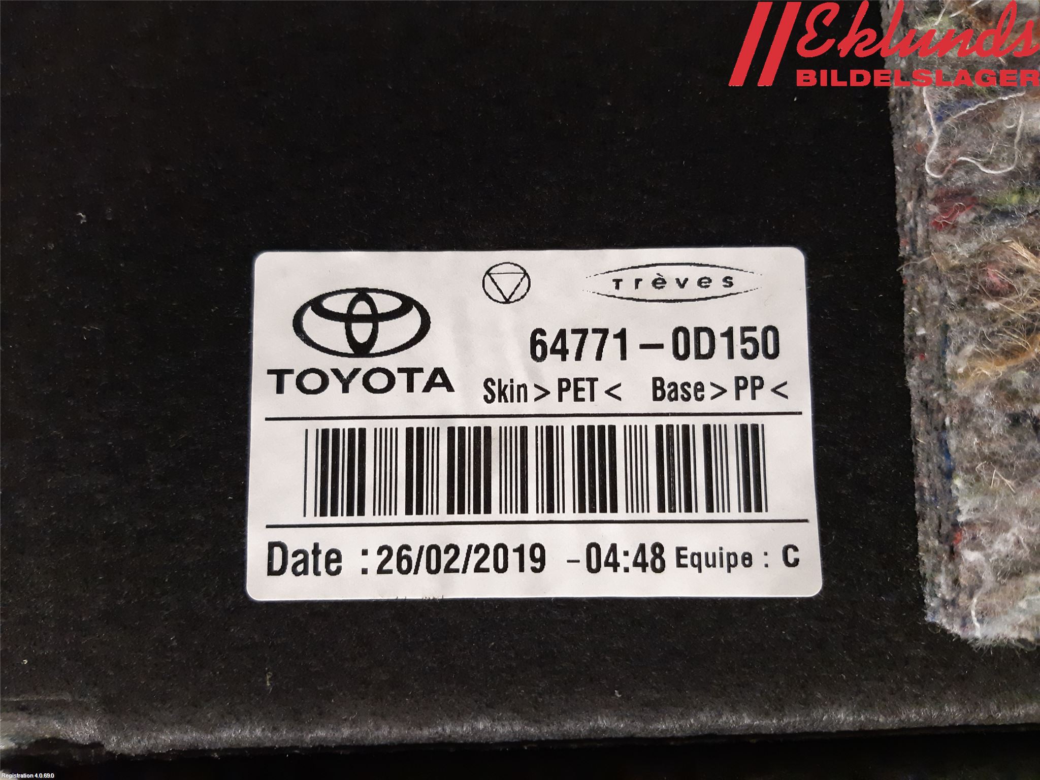 Toyota YARIS XP130 15-20 Bagage Golv