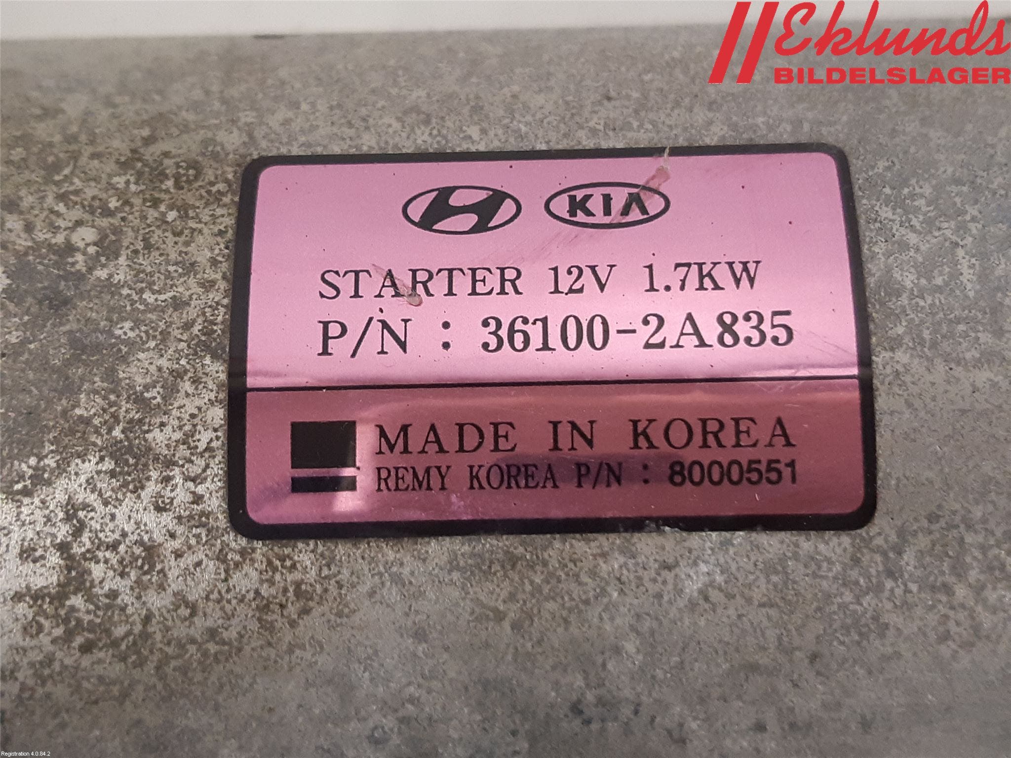 Kia SPORTAGE (SL) 11-15 Startmotor