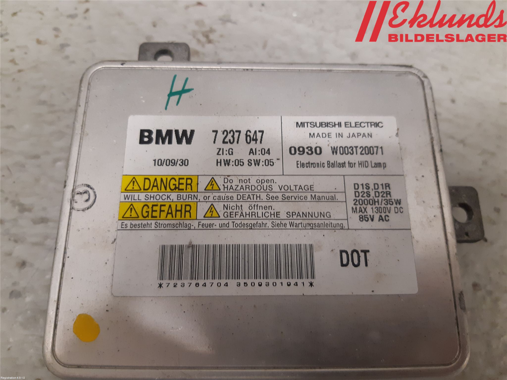 BMW 3 E90/91 SED/TOU 05-12 Styrenhet Strålkastare