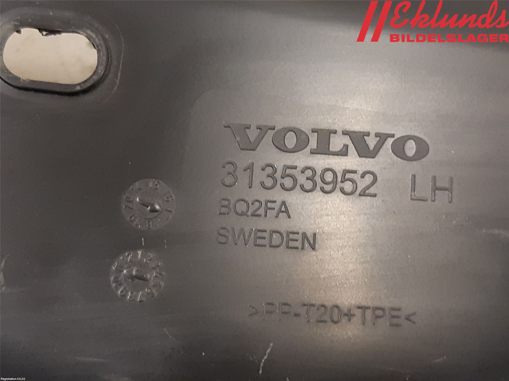 Volvo XC90/RECHARGE 16- Deflektor Plåt-Plast Kylning