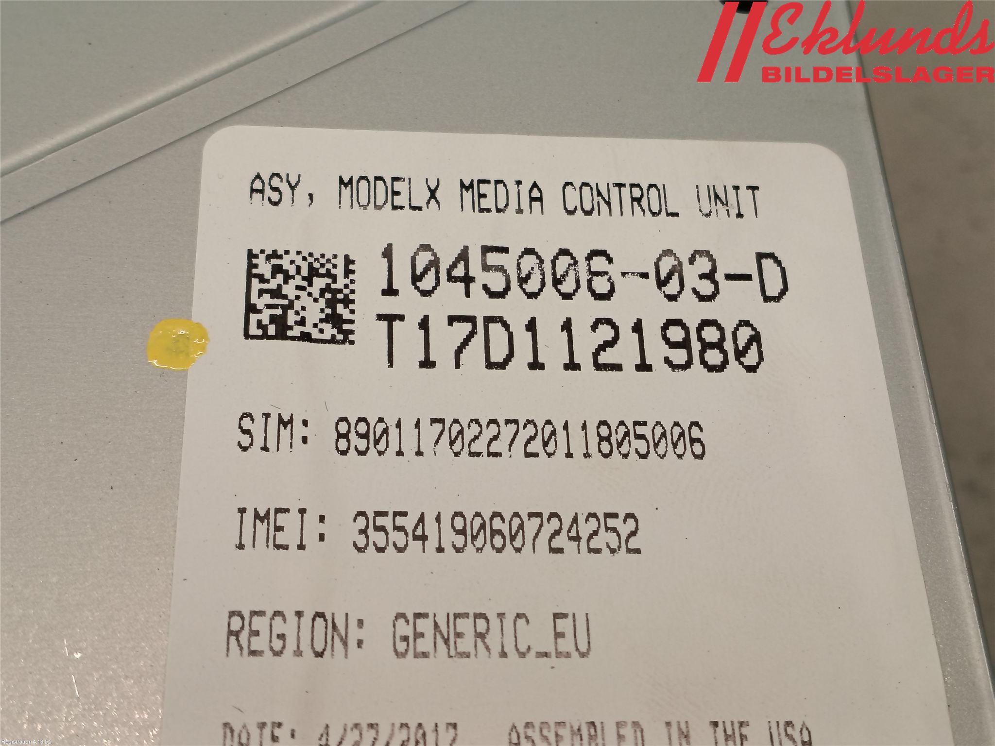 Tesla MODEL X 16- Multifunktionsdisplay