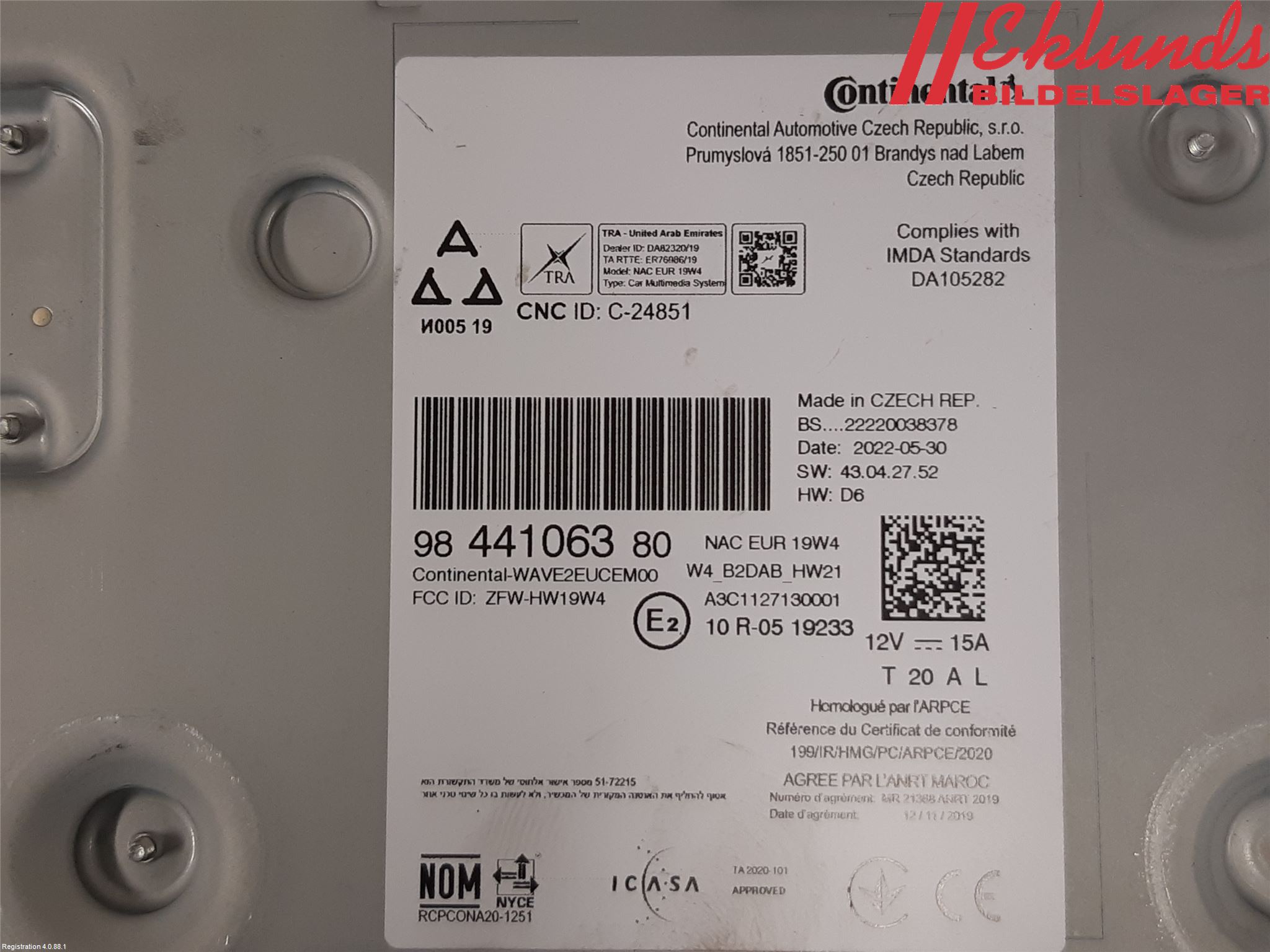 Peugeot EXPERT/E-EXPERT 17- Cd Radio - Multimediapanel