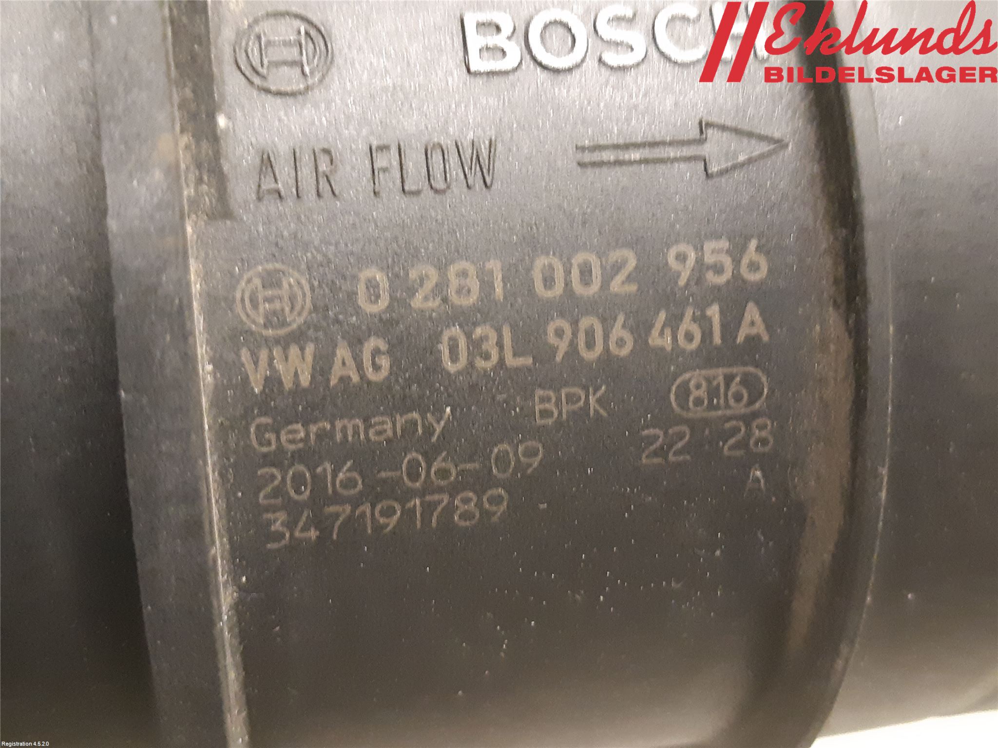 Audi A4/S4 B9 16-19 Injluftmassamätare