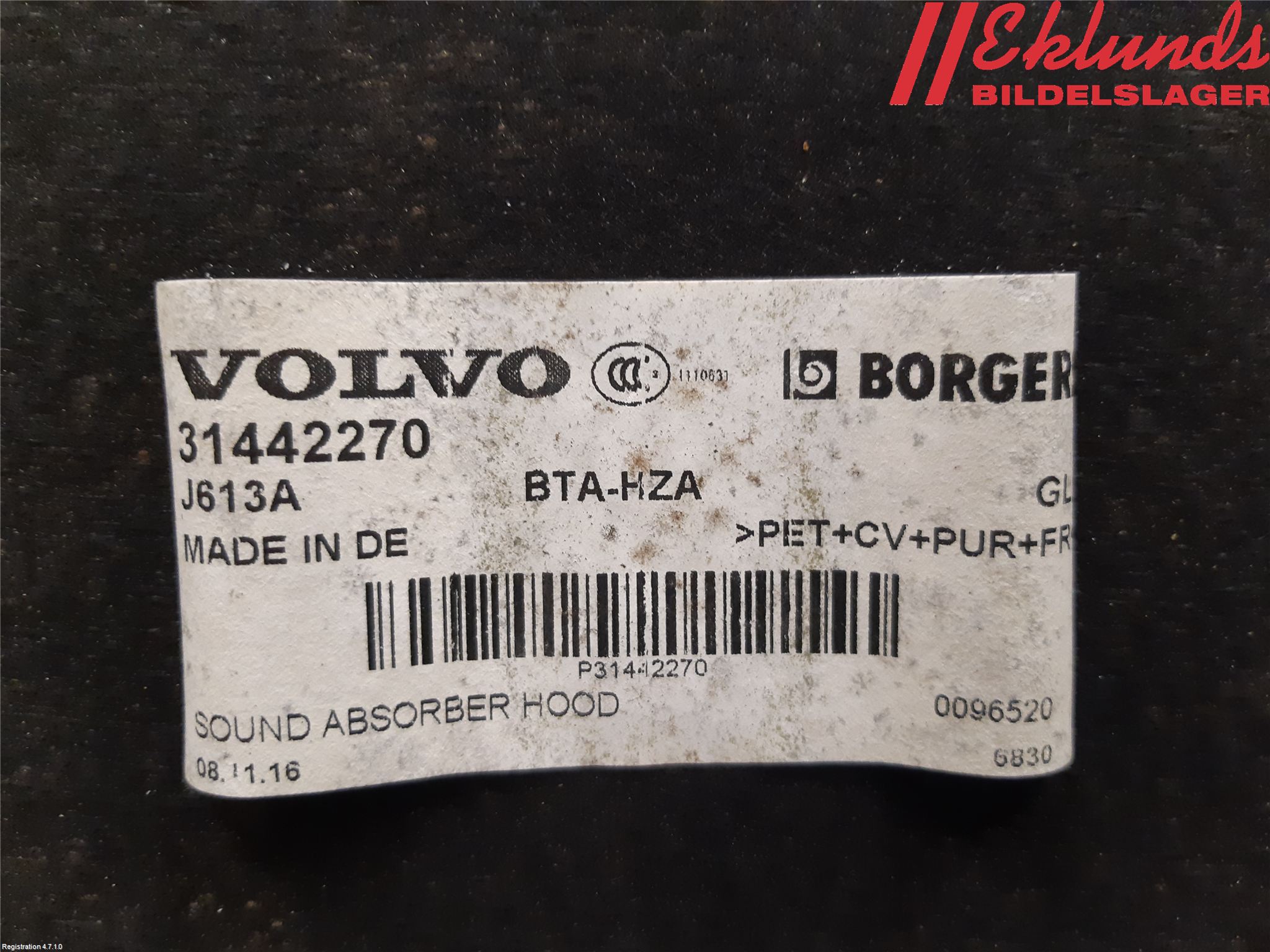 Volvo XC90/RECHARGE 16- Huvisolering