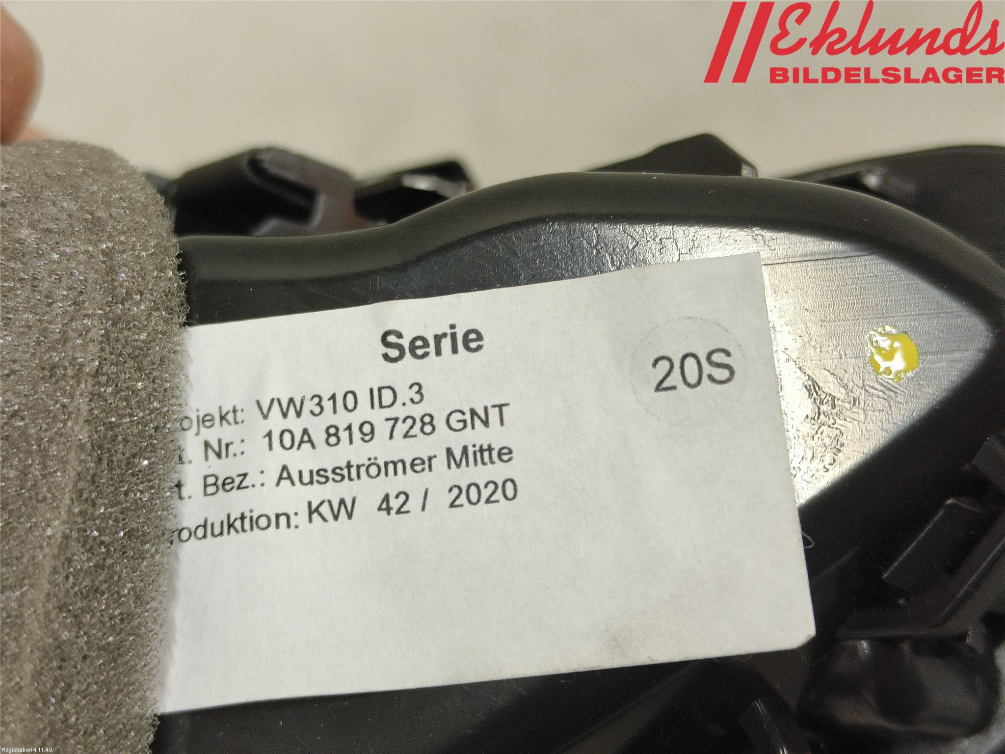 Volkswagen VW ID.3 21- Defrosterkanal-Munstycke