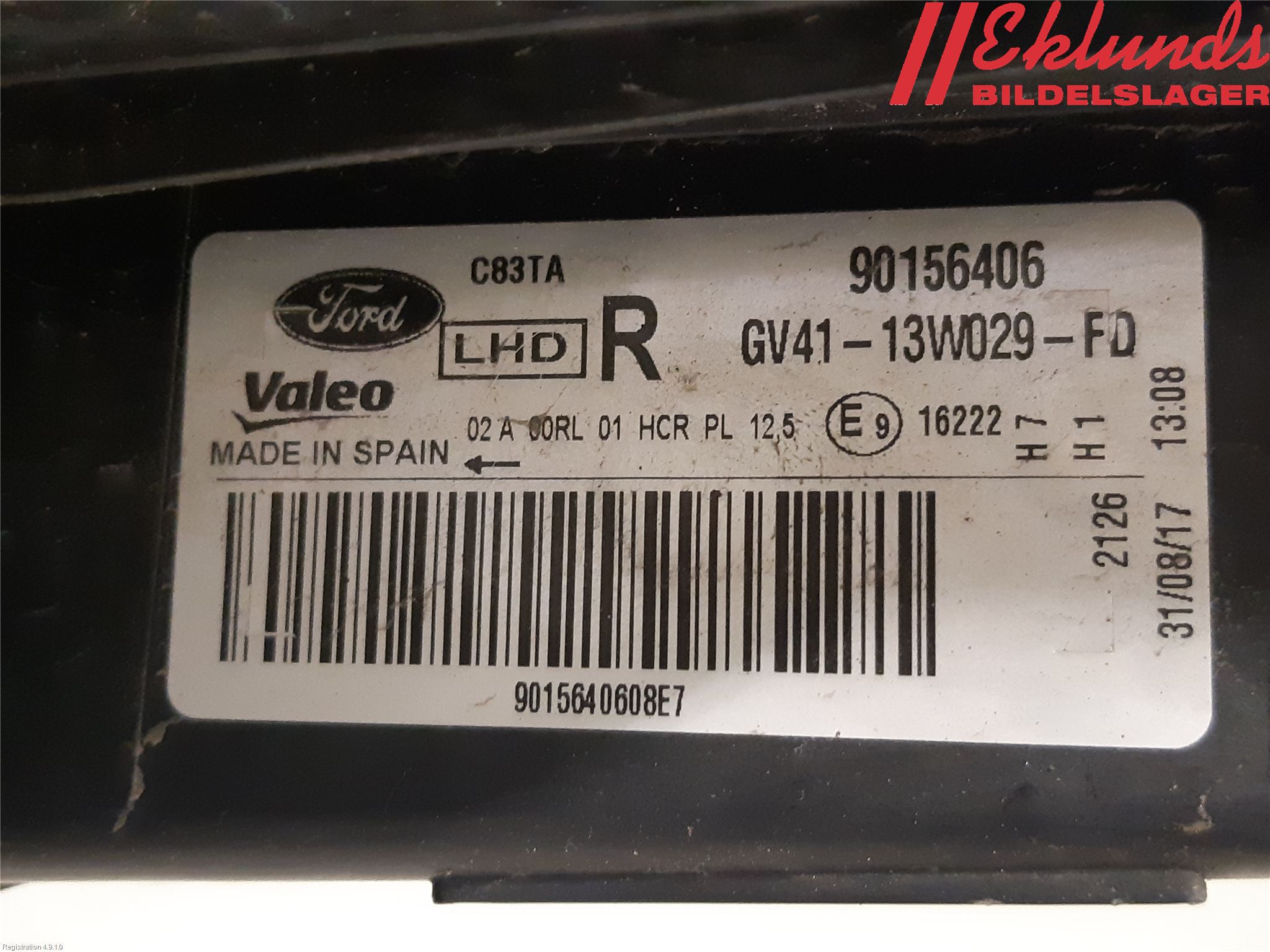 Ford KUGA 17-19 Strålkastare Höger