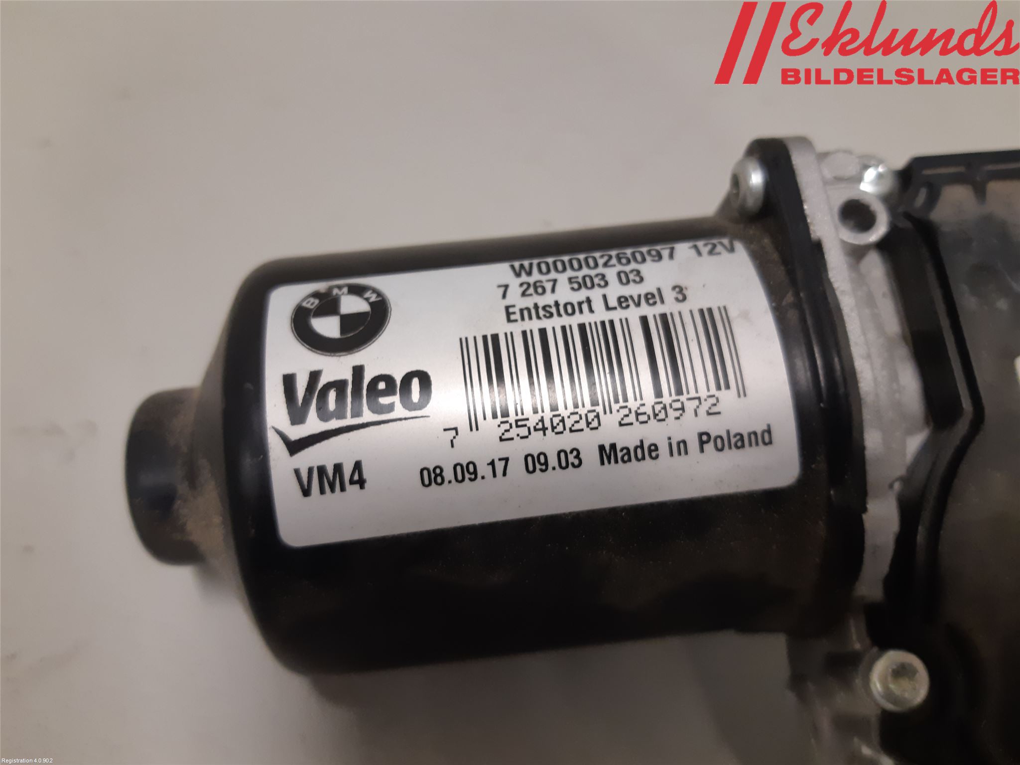 BMW 3 F30/F31/F80 12-19 Torkarmotor Vindruta